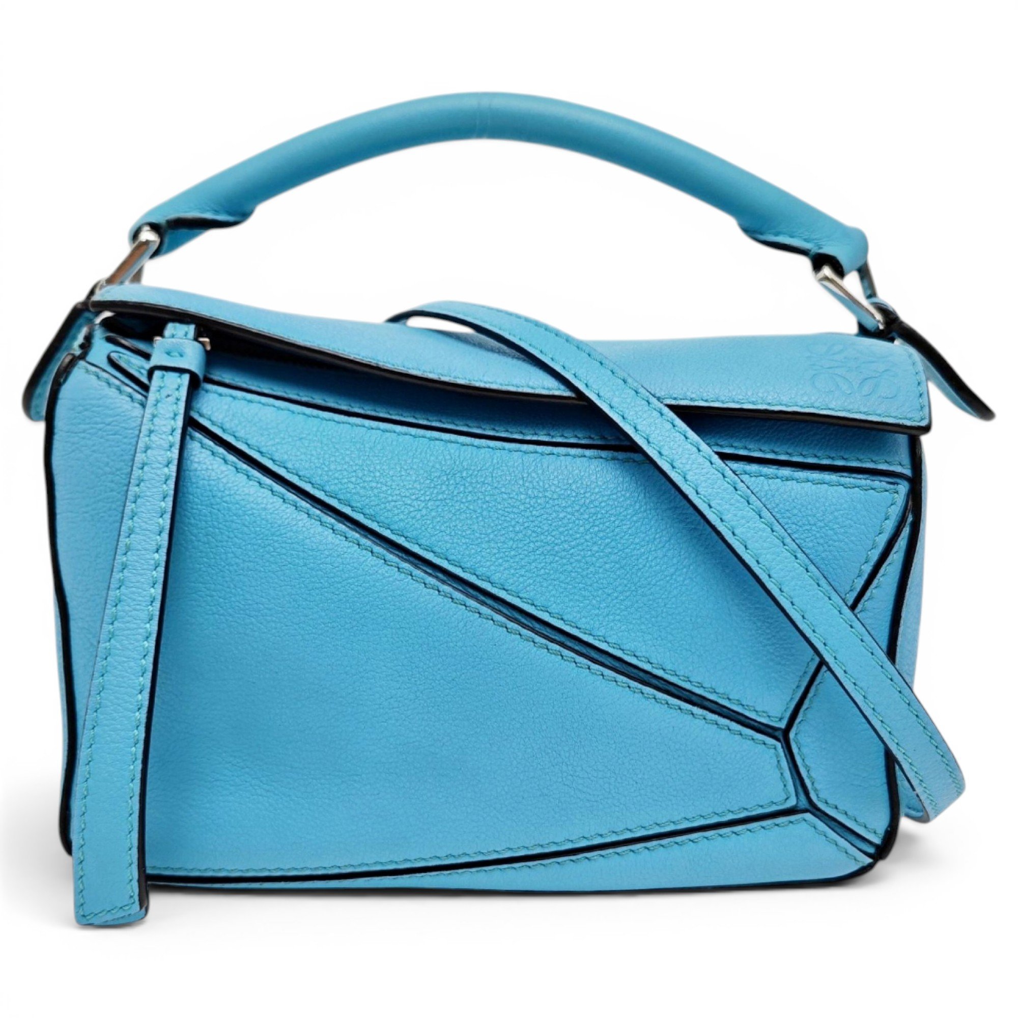 Puzzle leather handbag