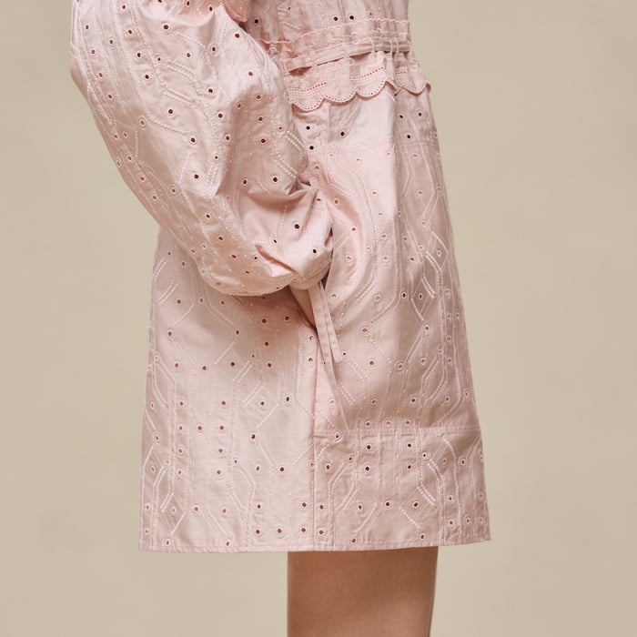 Rose Palomino Embroidered Drawstring Dress