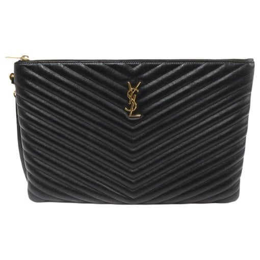 Leather clutch bag