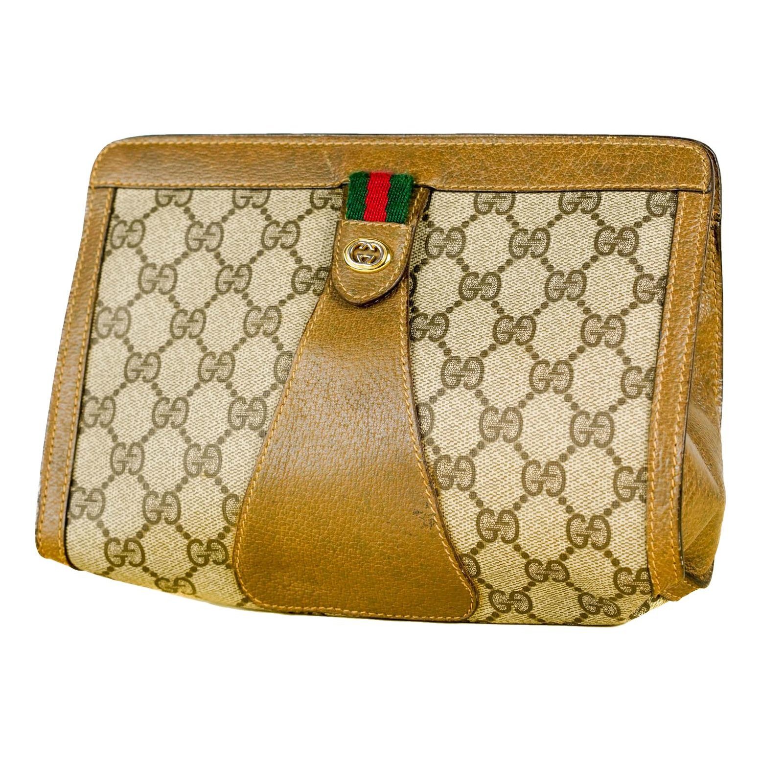 Leather clutch bag