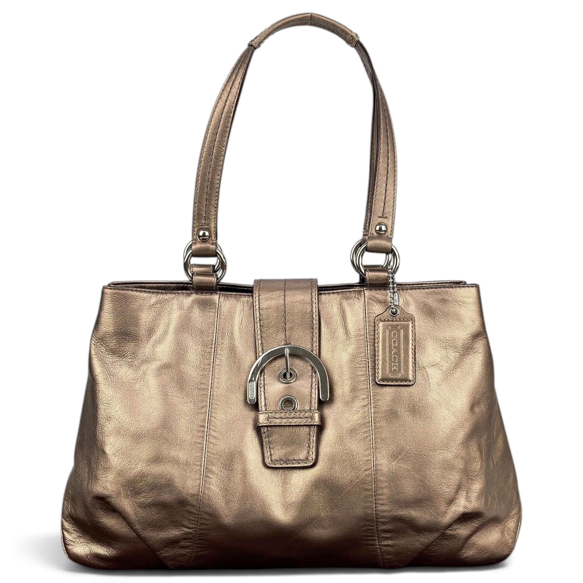 Signature Sufflette patent leather tote
