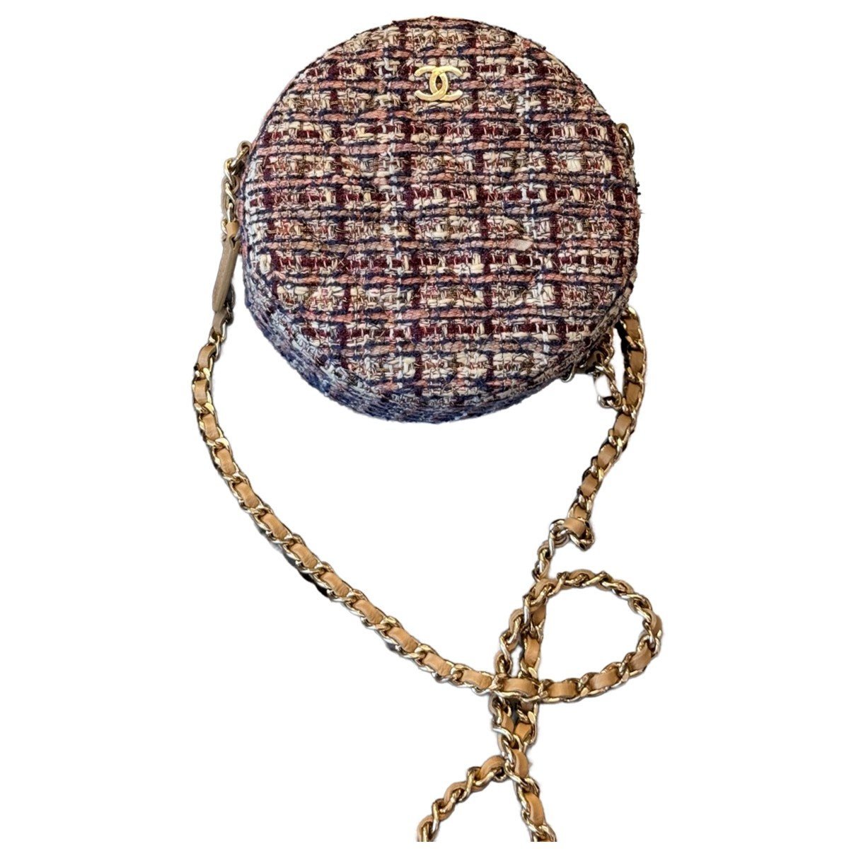 Wallet On Chain tweed crossbody bag