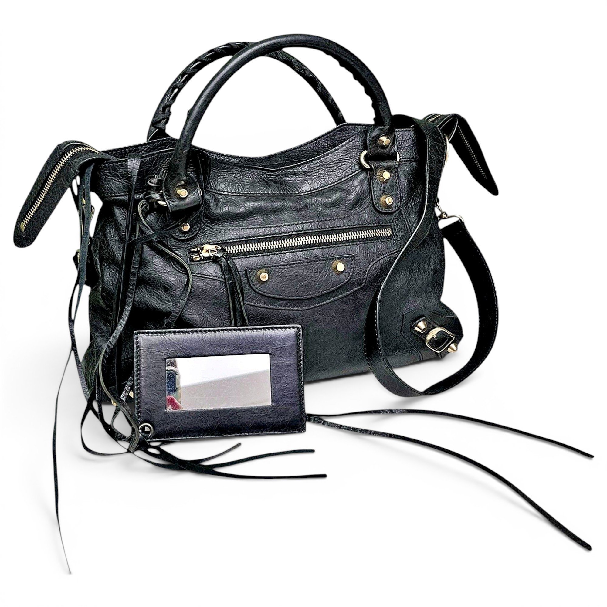 City leather handbag