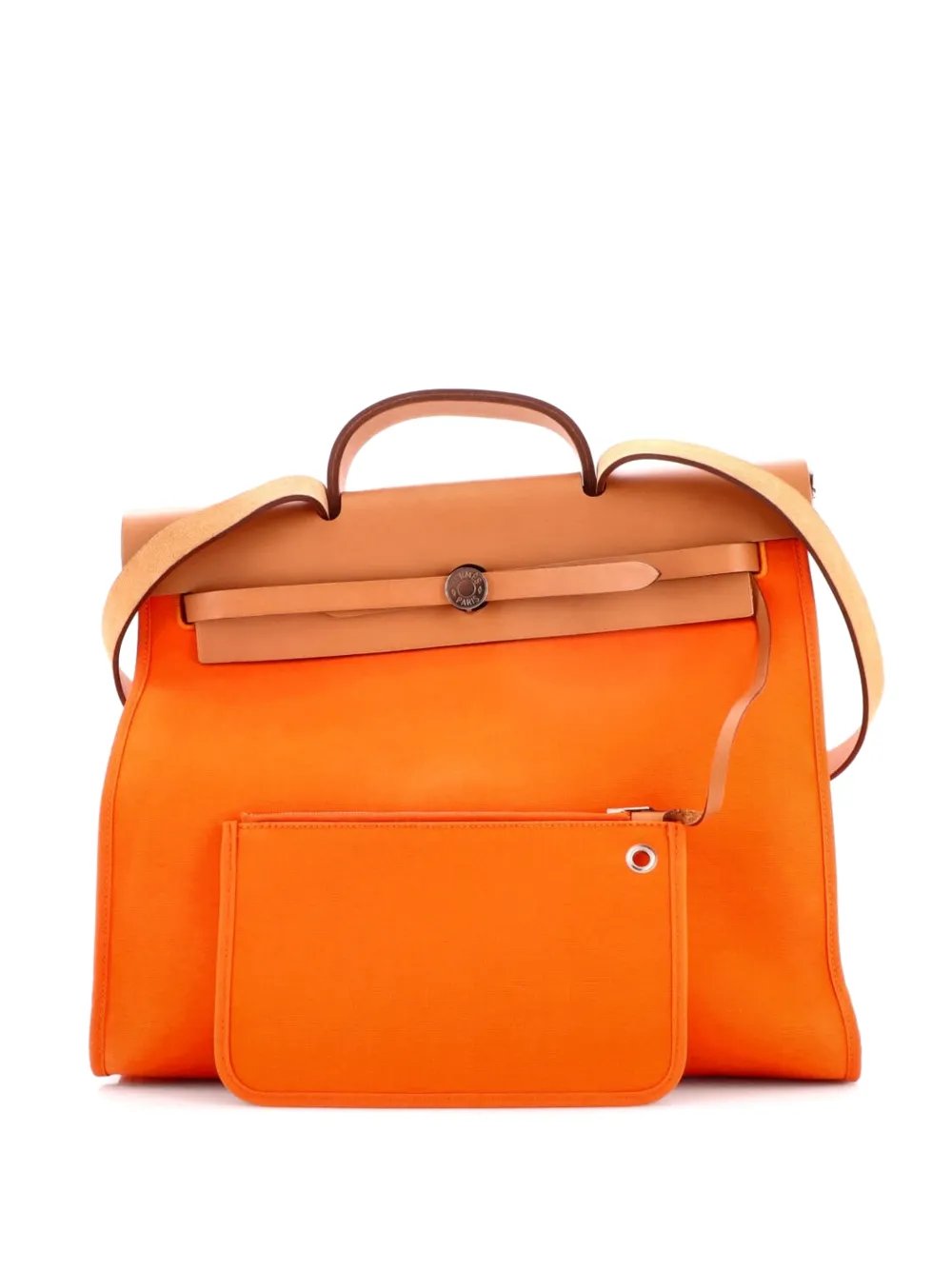 Herbag Zip Leather and Toile 39 satchel