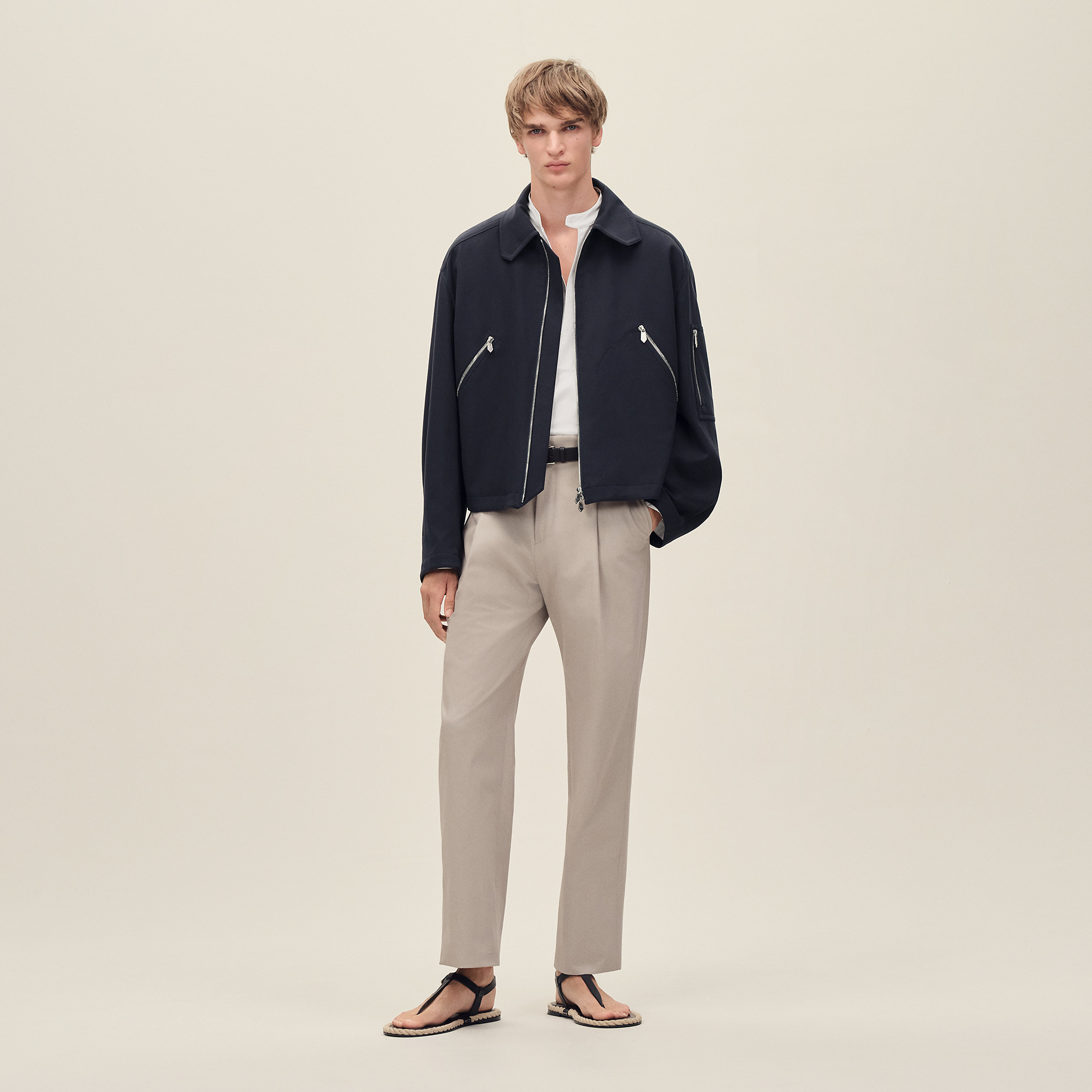 Zipped straight cut jacket