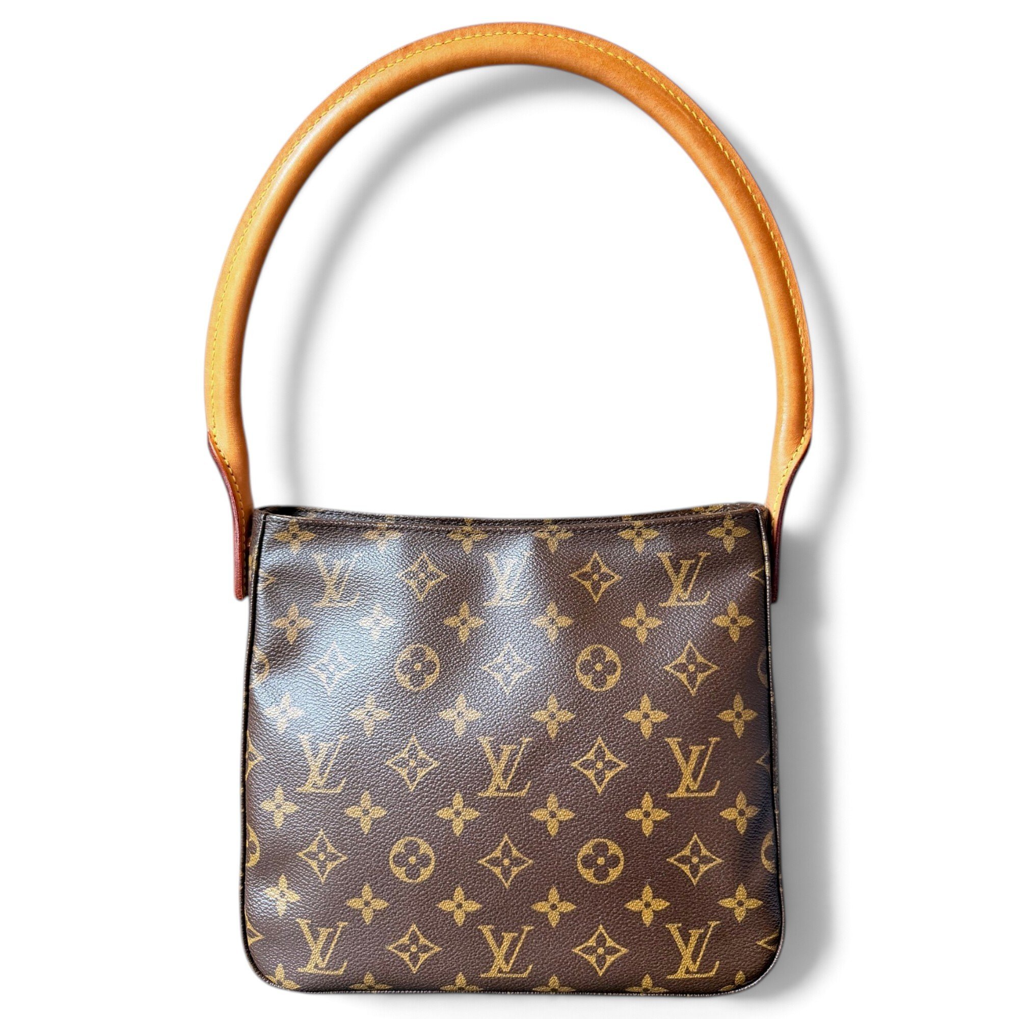 Looping leather handbag
