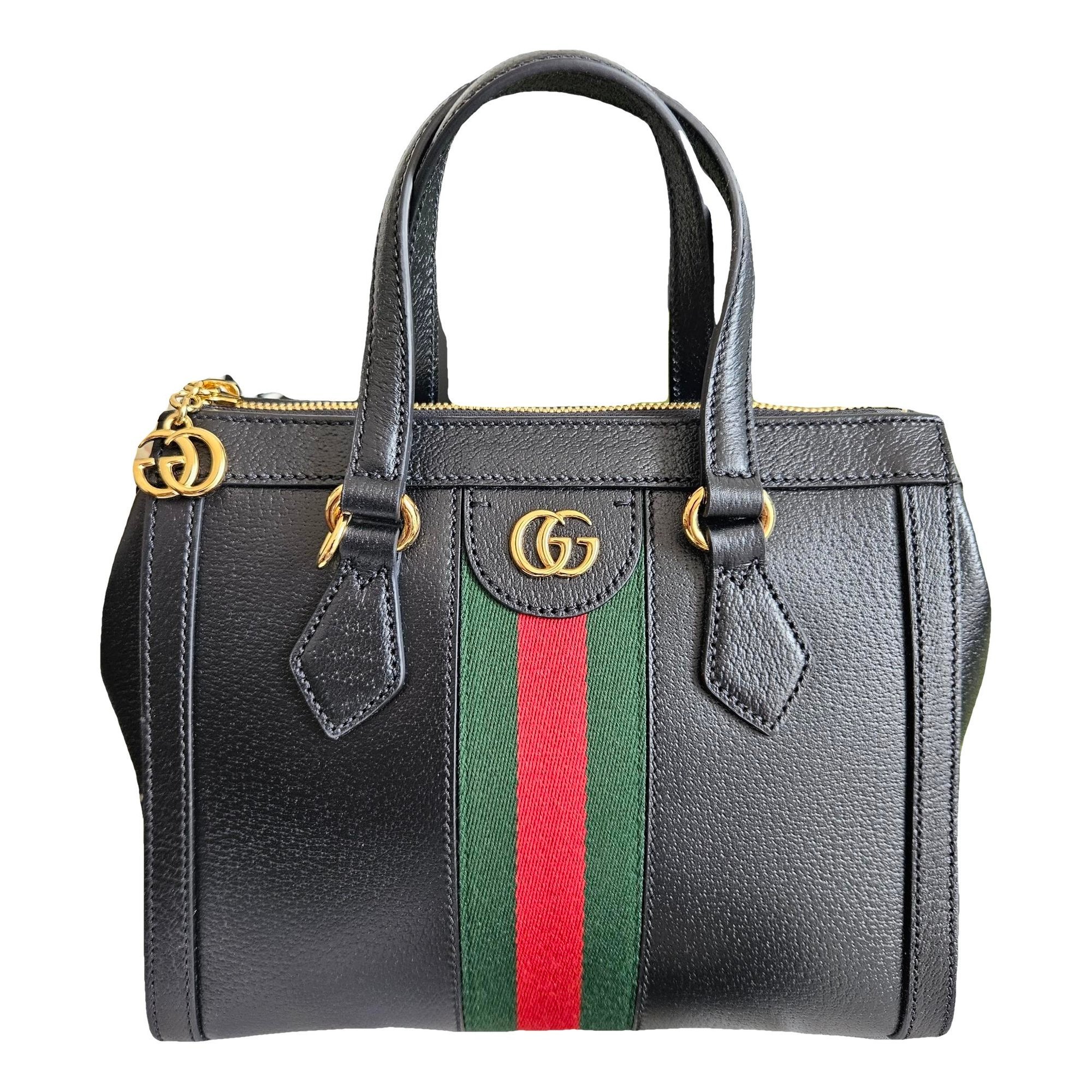 Ophidia Top Handle leather handbag