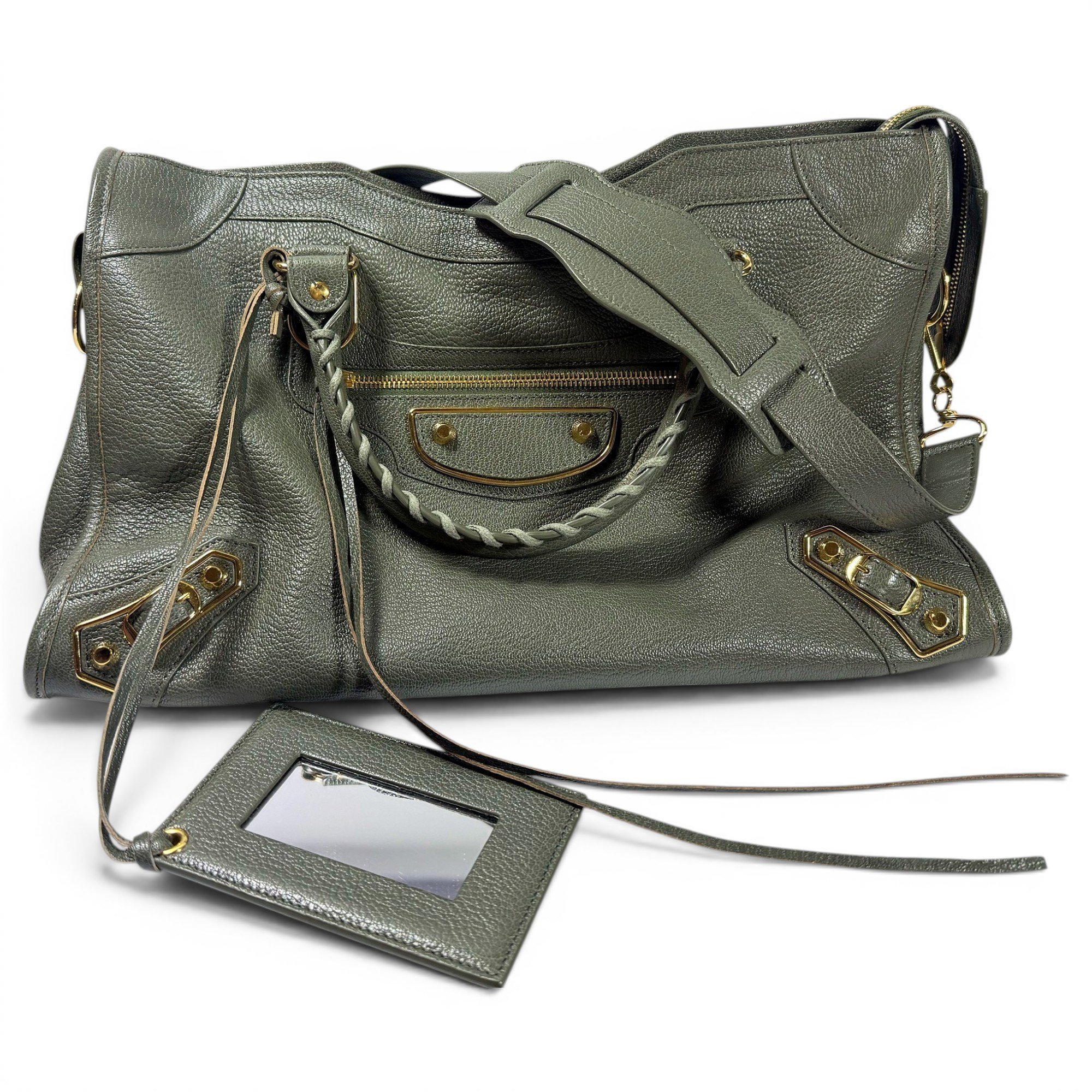 City leather handbag