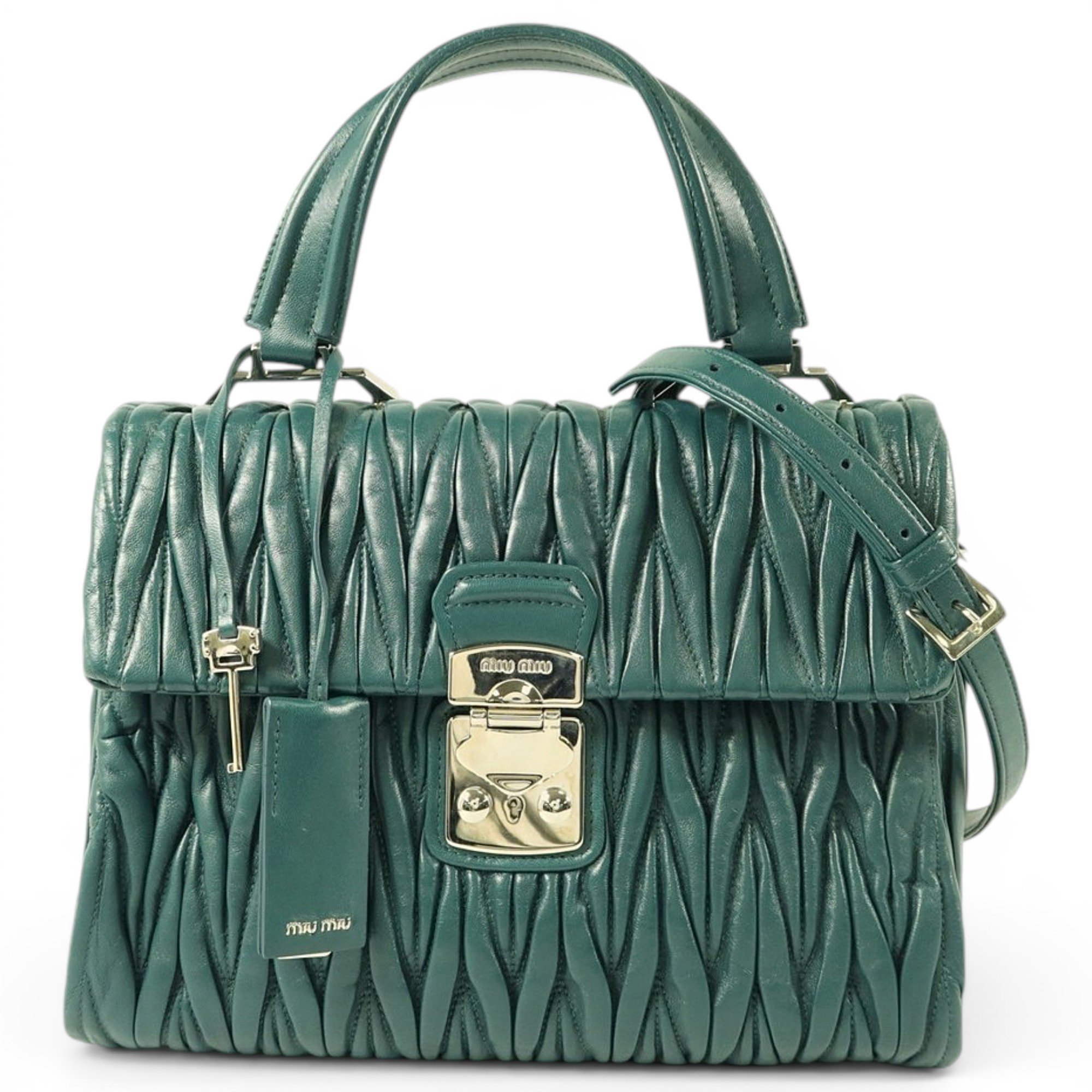 Coffer leather handbag