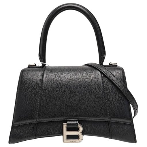 Hourglass leather handbag