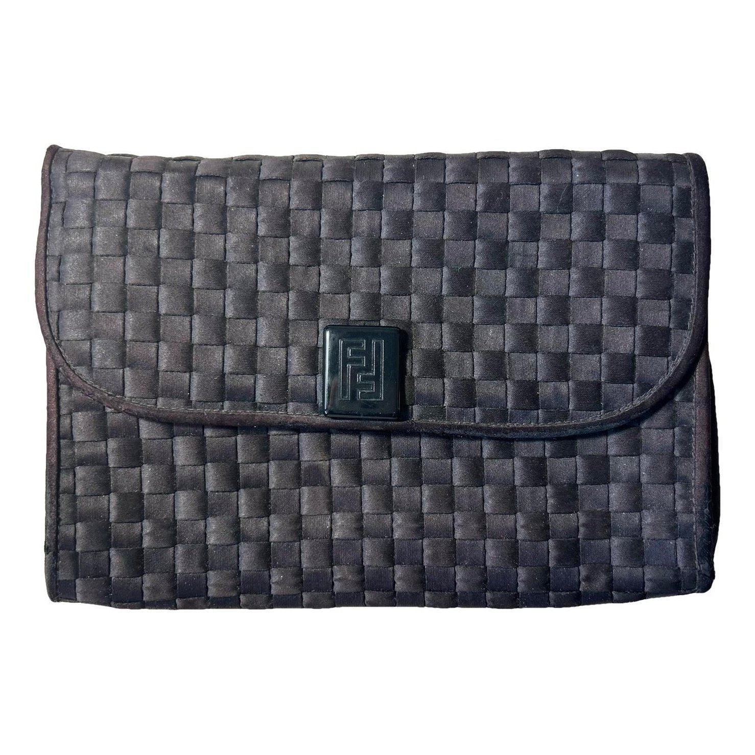 Double F tweed clutch bag