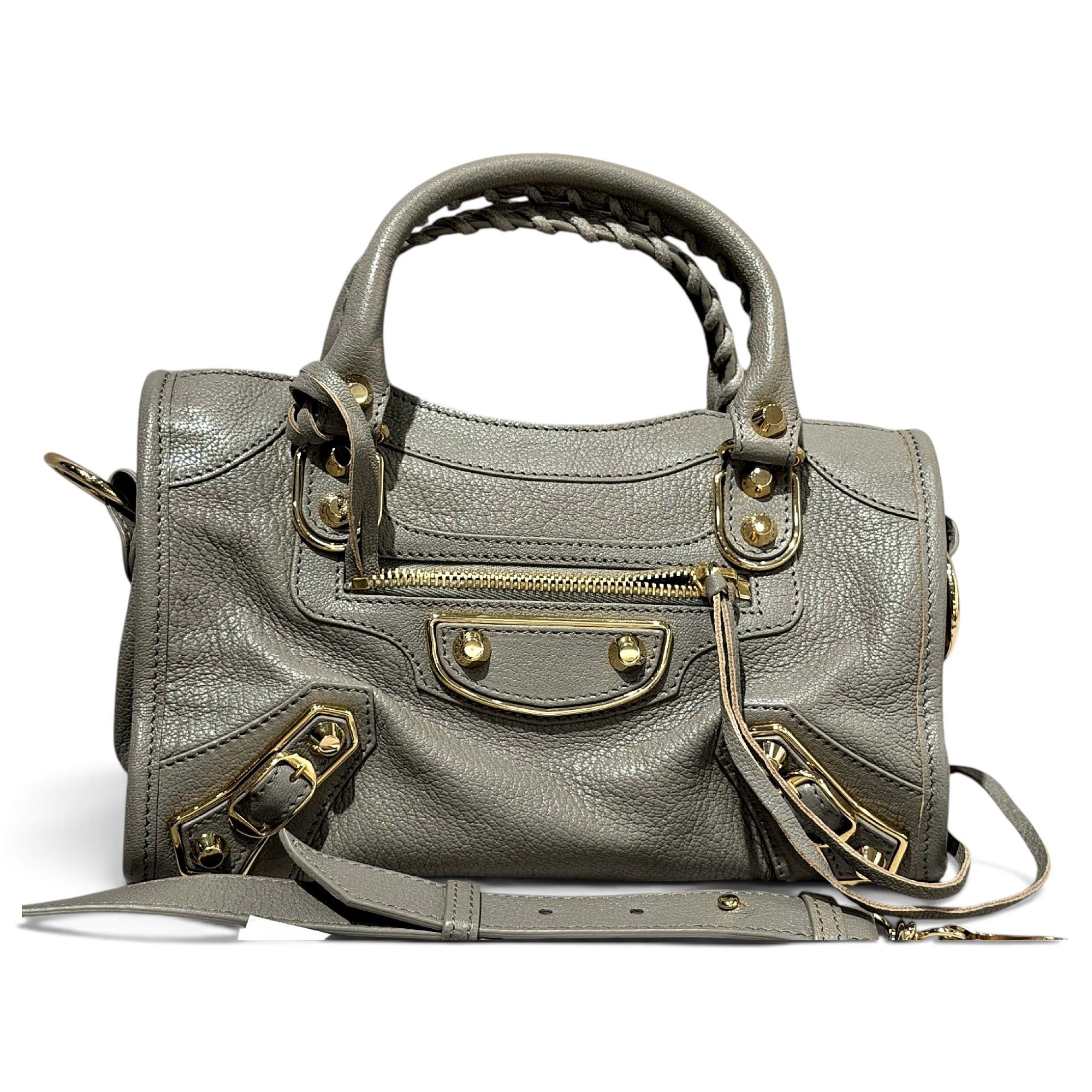 City leather handbag