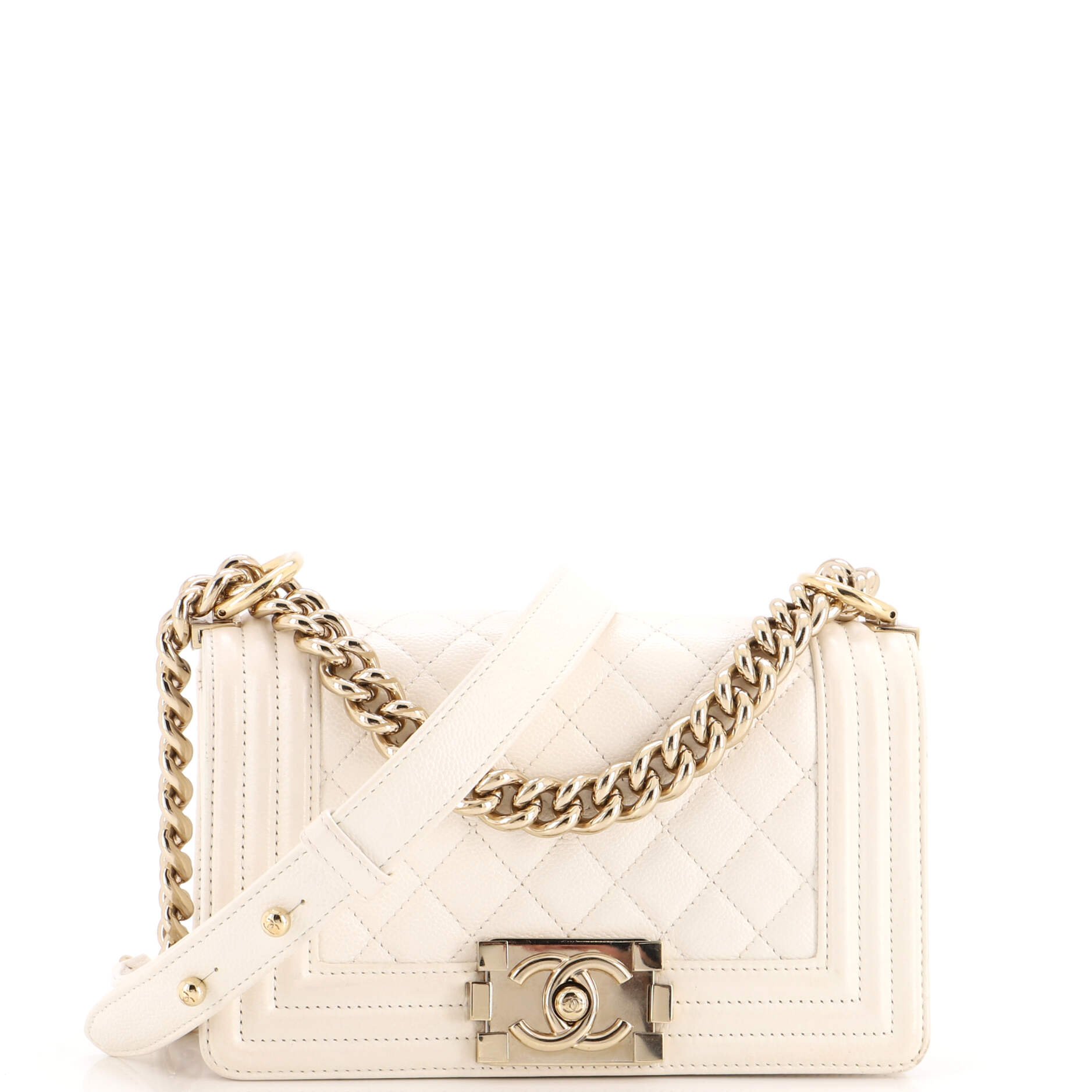Chanel Boy Flap Bag Quilted Caviar Small