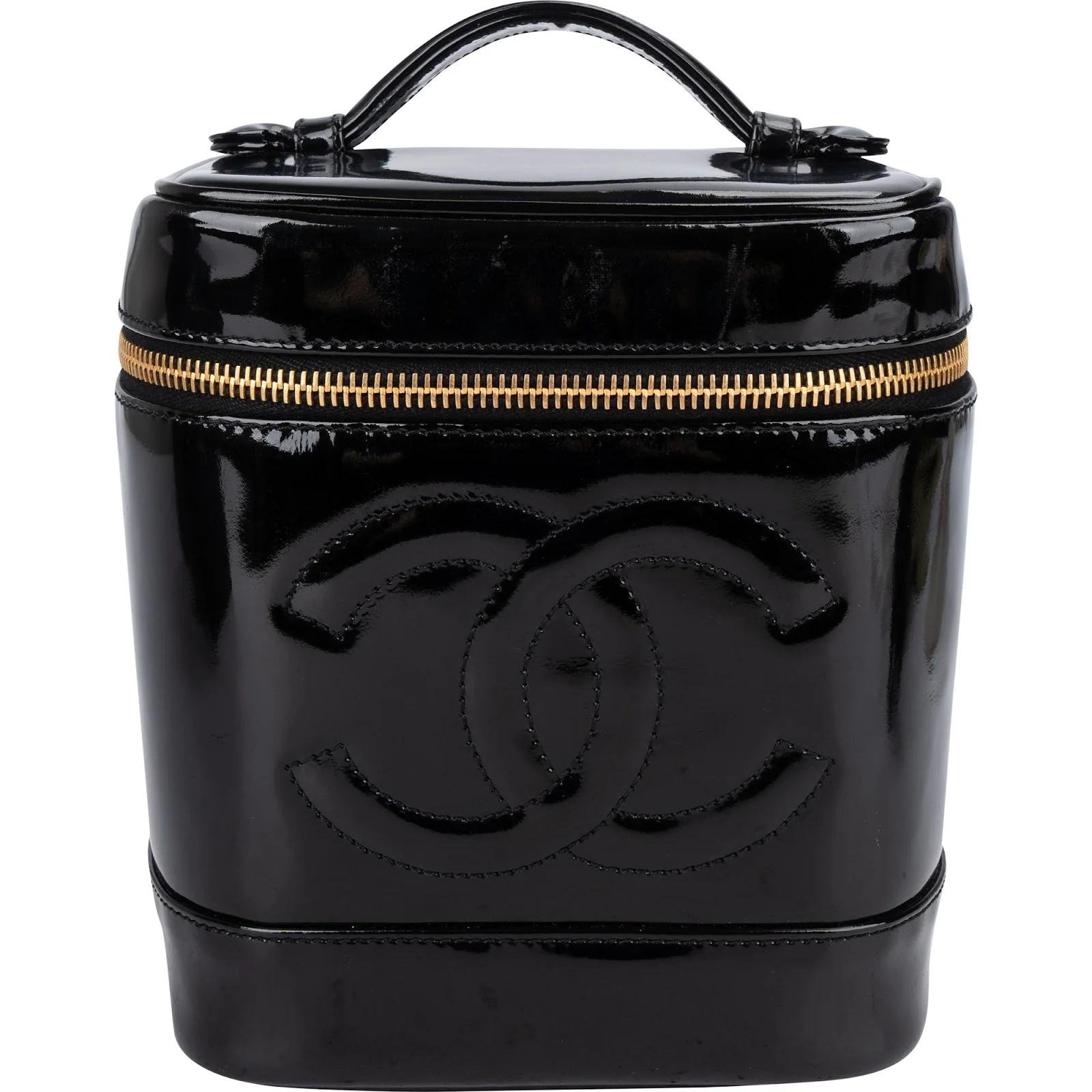 Patent leather vanity case