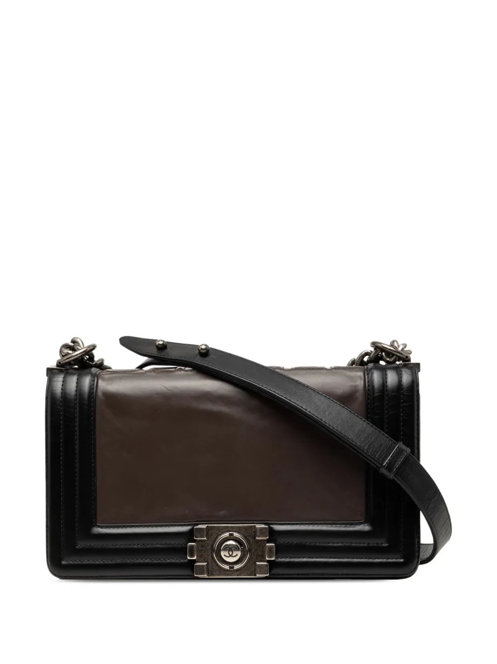 2011 Old Medium Bicolor Glazed Calfskin Boy Flap crossbody bag