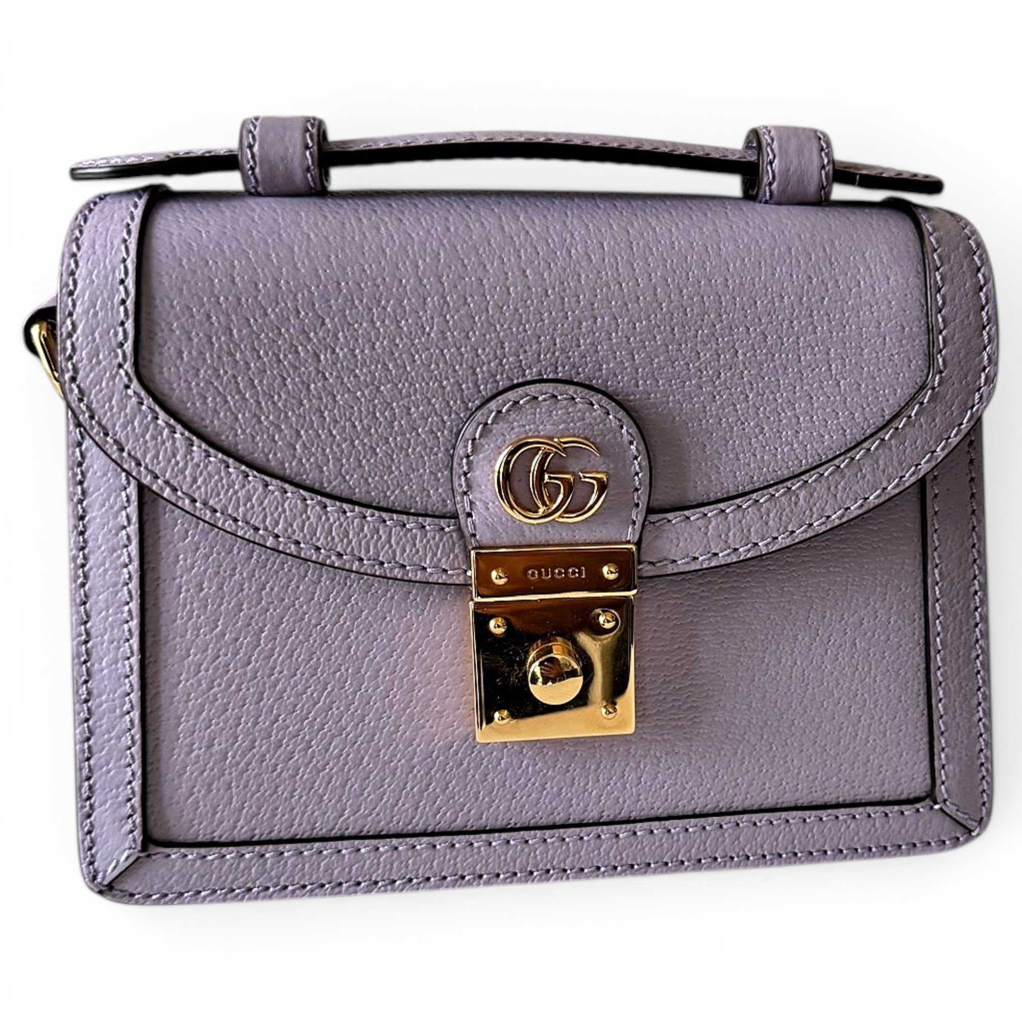 Padlock leather handbag