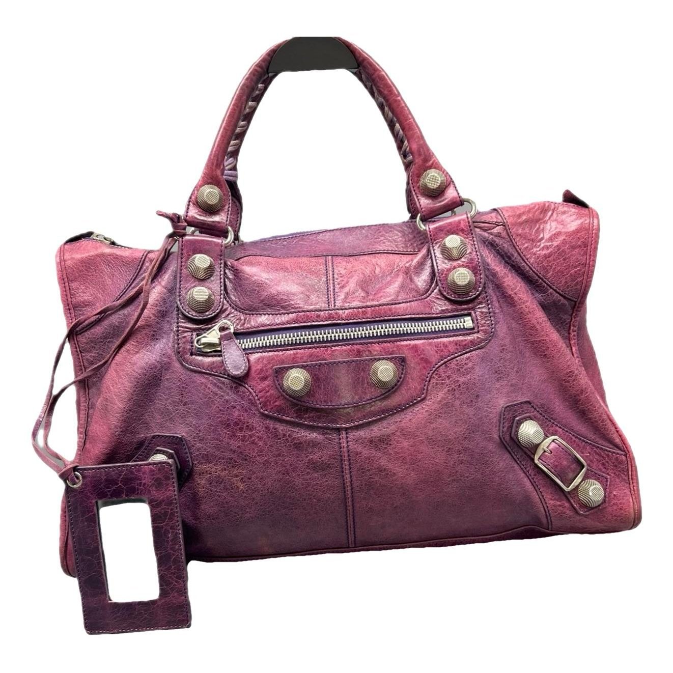 City leather handbag