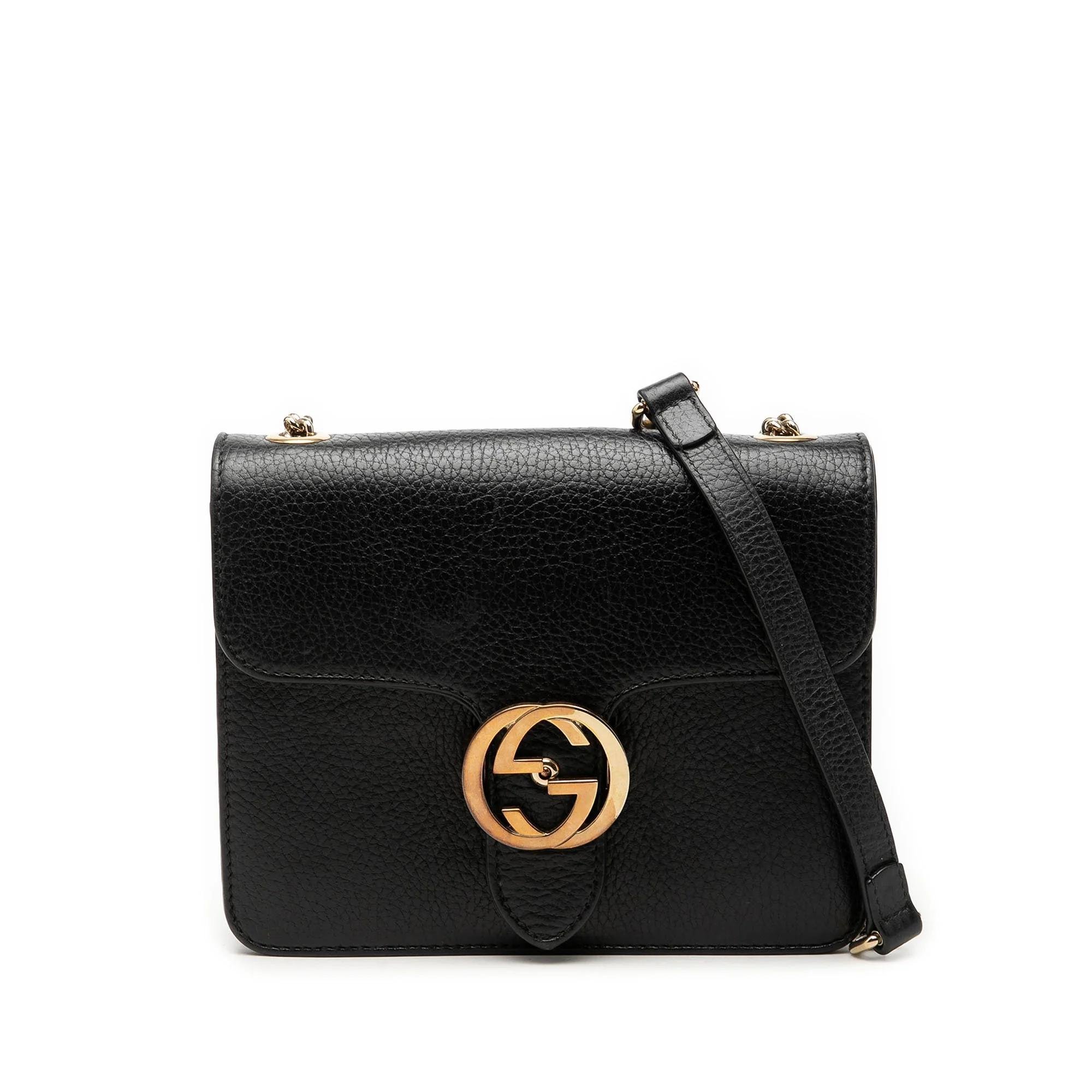 Interlocking leather handbag