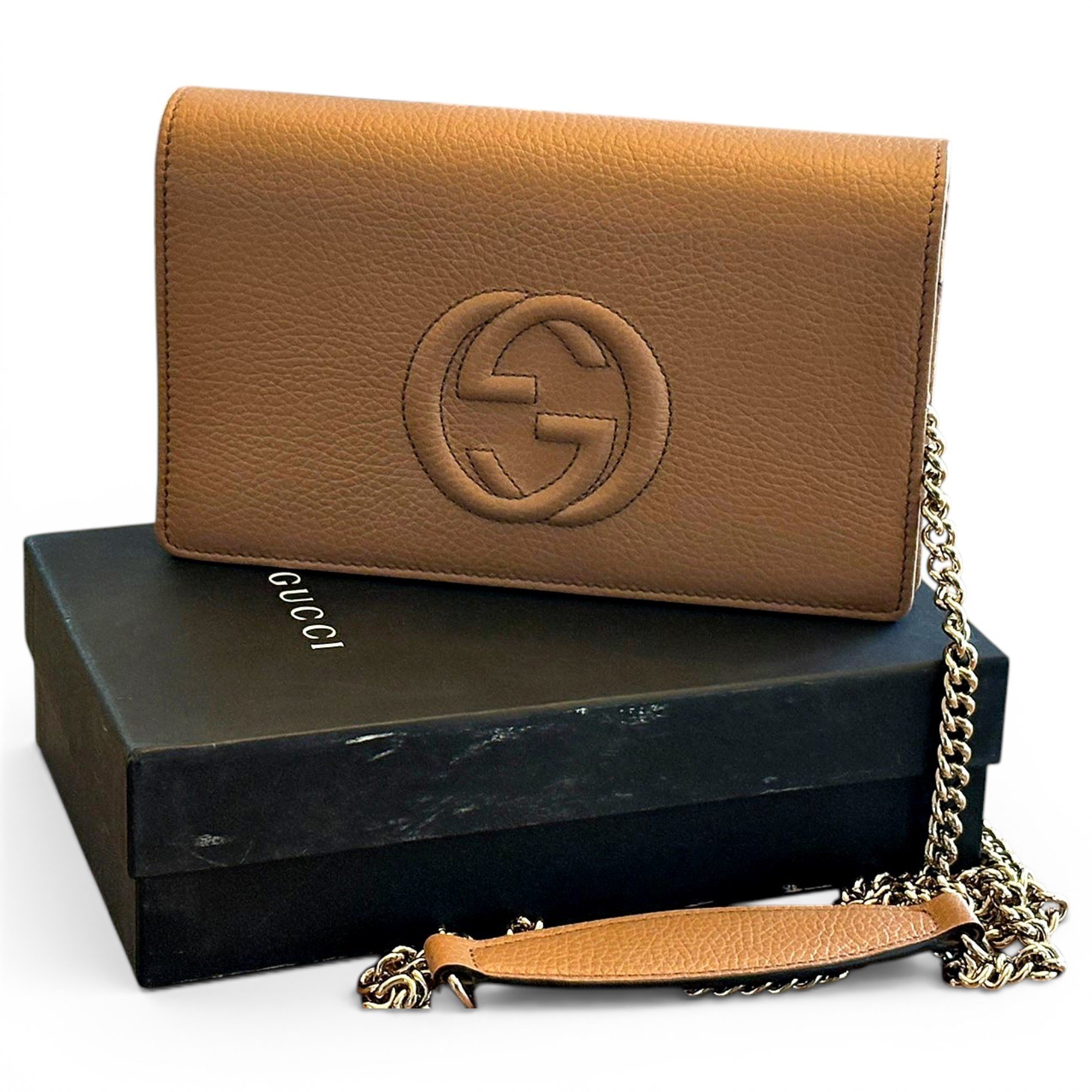GG Marmont Chain Flap Wallet leather crossbody bag