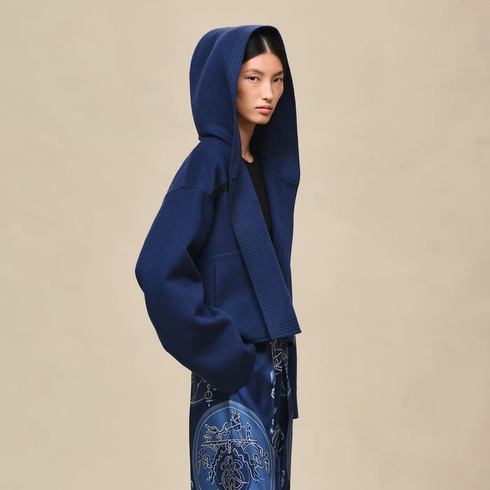 Bleu Lagune Hooded Jacket