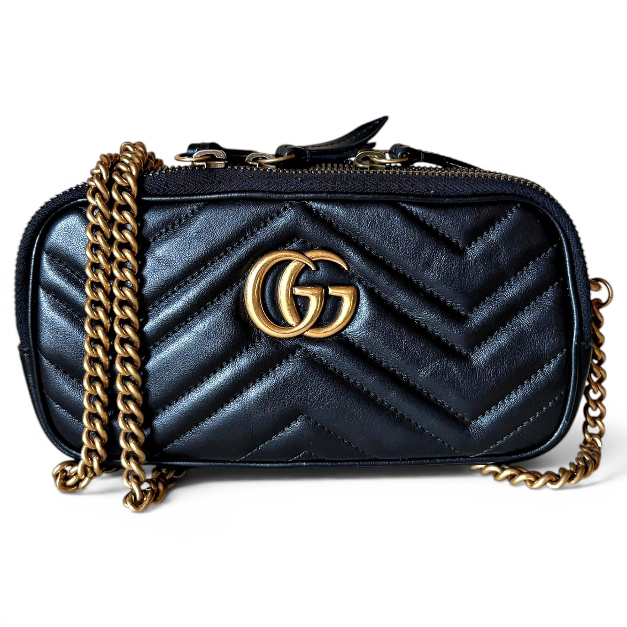 GG Marmont Triple zip leather crossbody bag