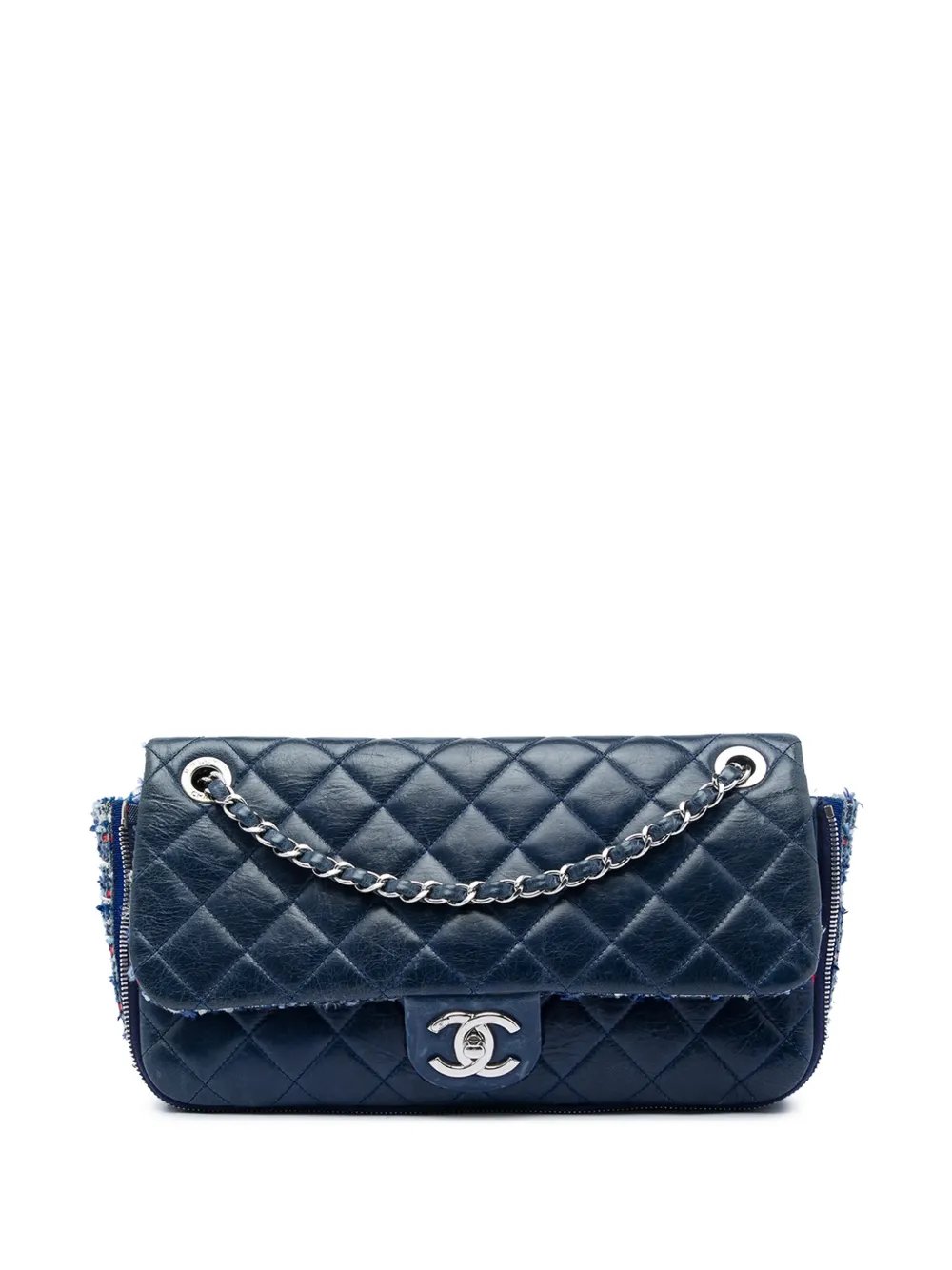 2014 CC Wrinkled Lambskin and Tweed shoulder bag