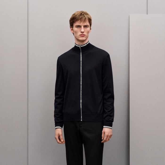 Marine "Rayures & Twist" Zipped Jacket