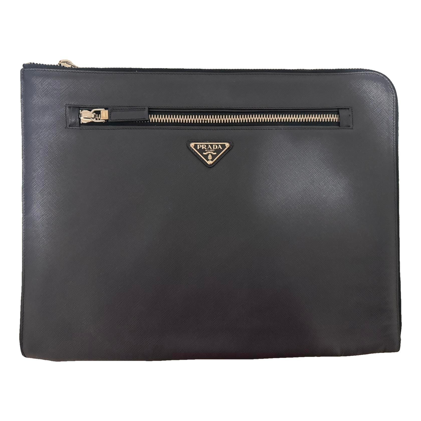Leather clutch bag