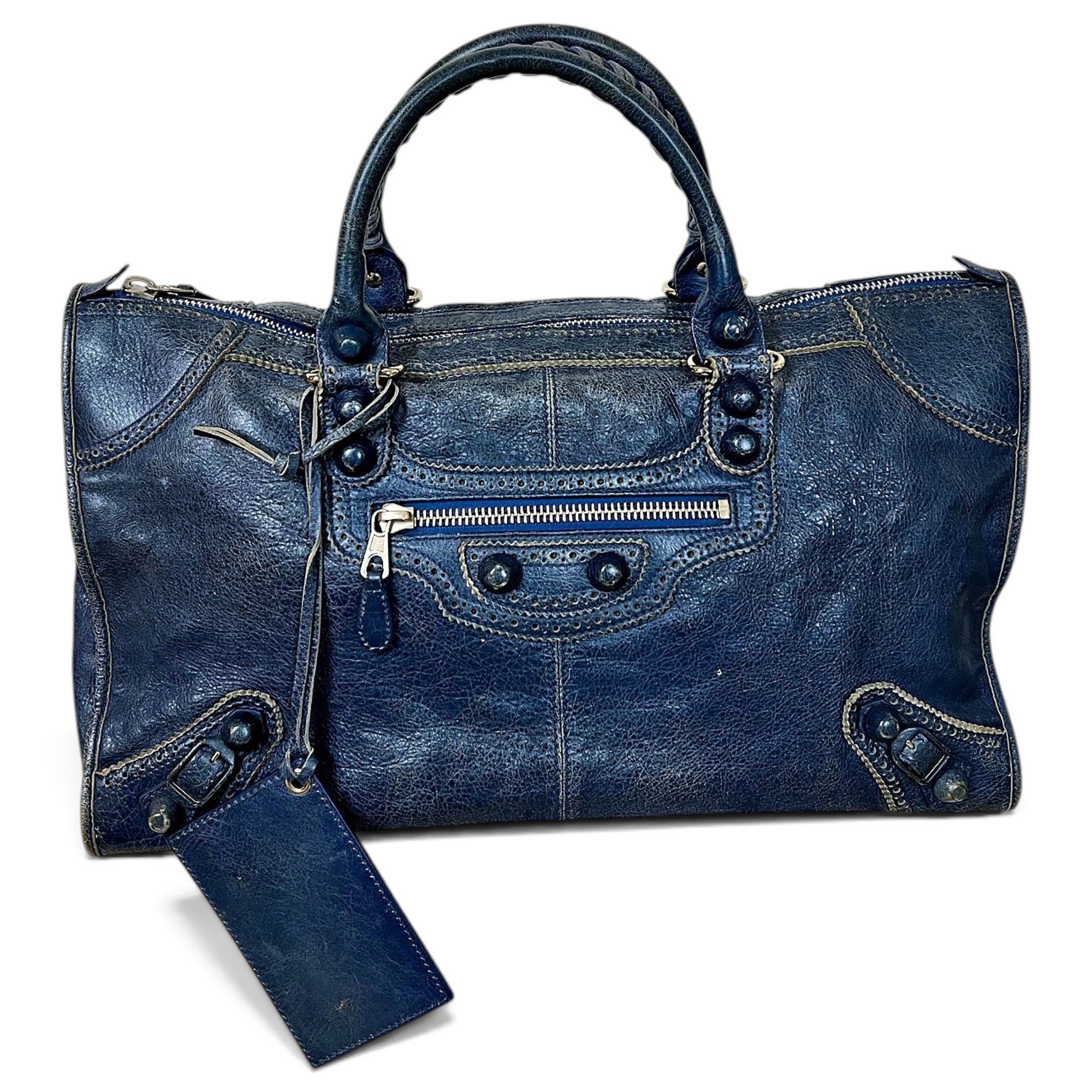 Work leather handbag