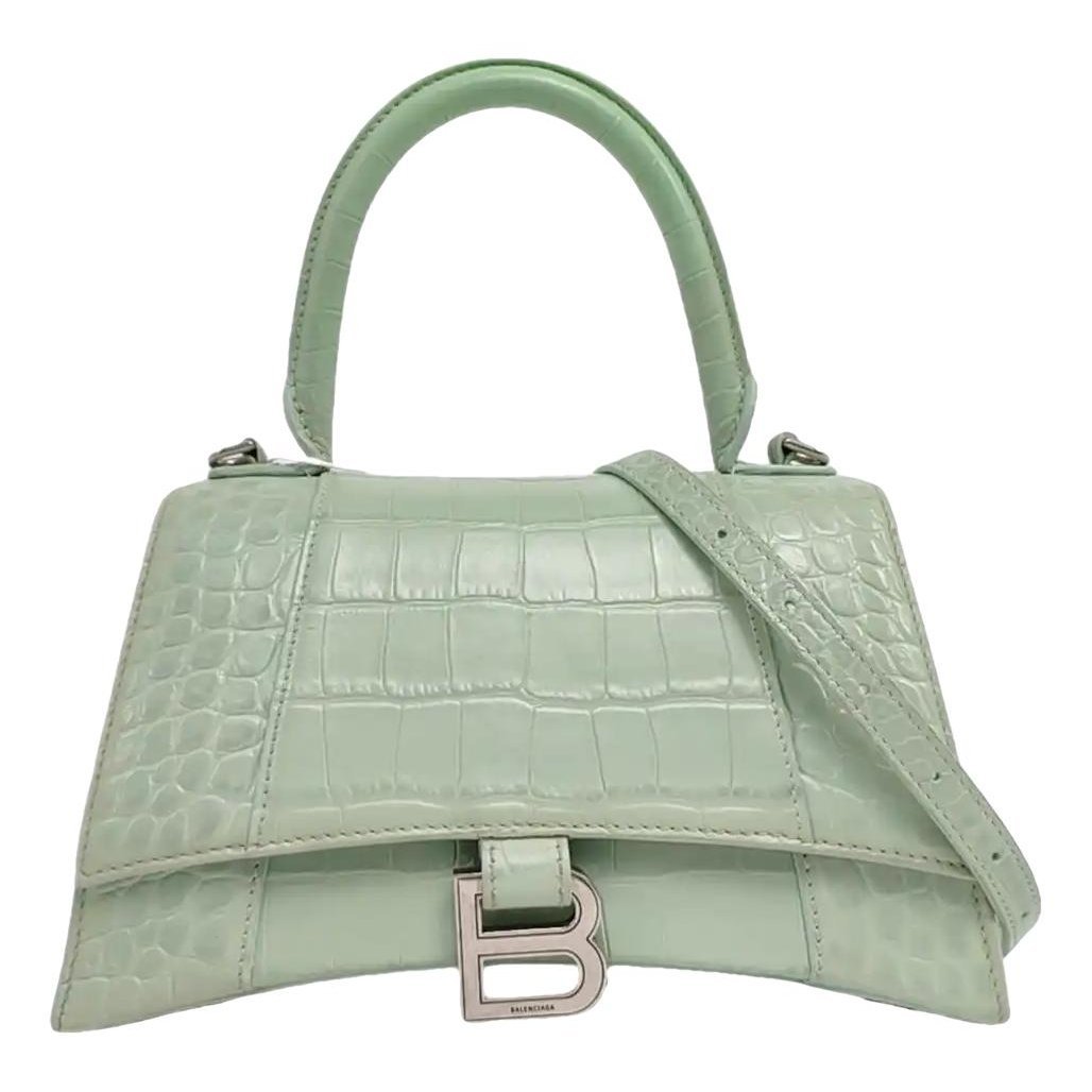Hourglass leather handbag