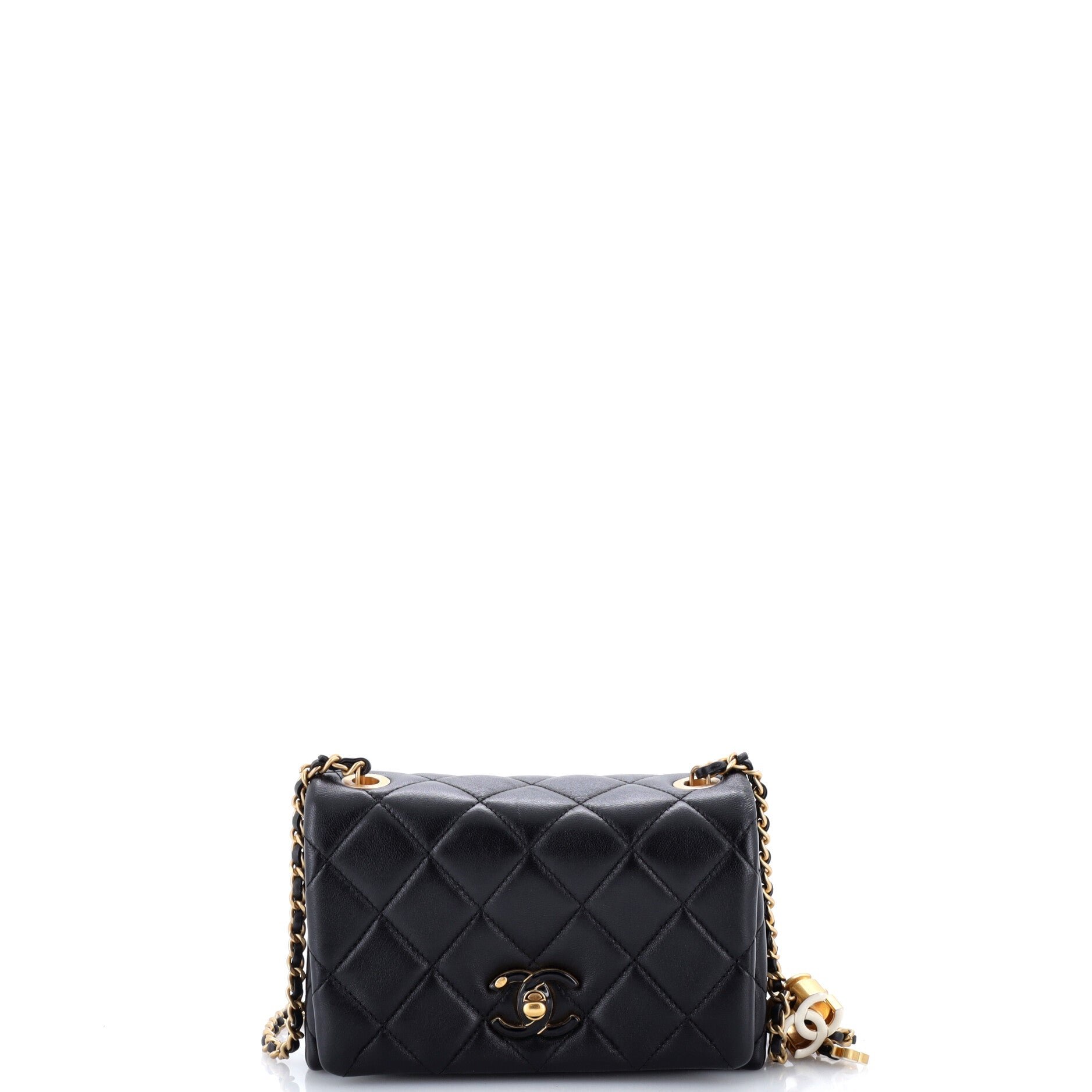 Enamel Multi CC Chain Flap Bag Quilted Lambskin Mini