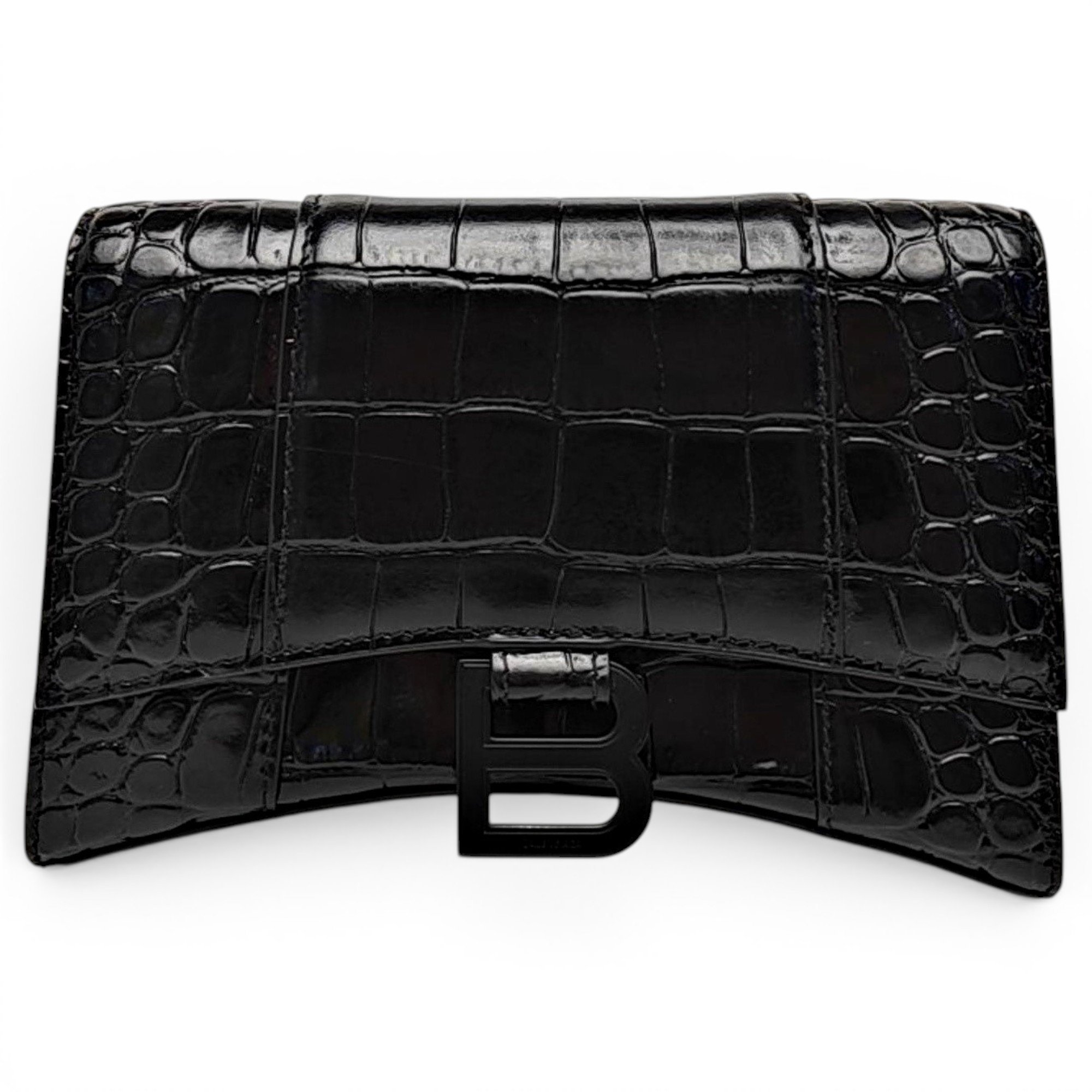 Hourglass leather handbag
