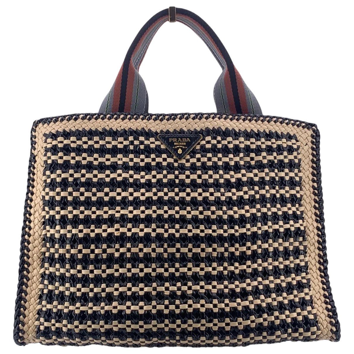 Madras leather handbag