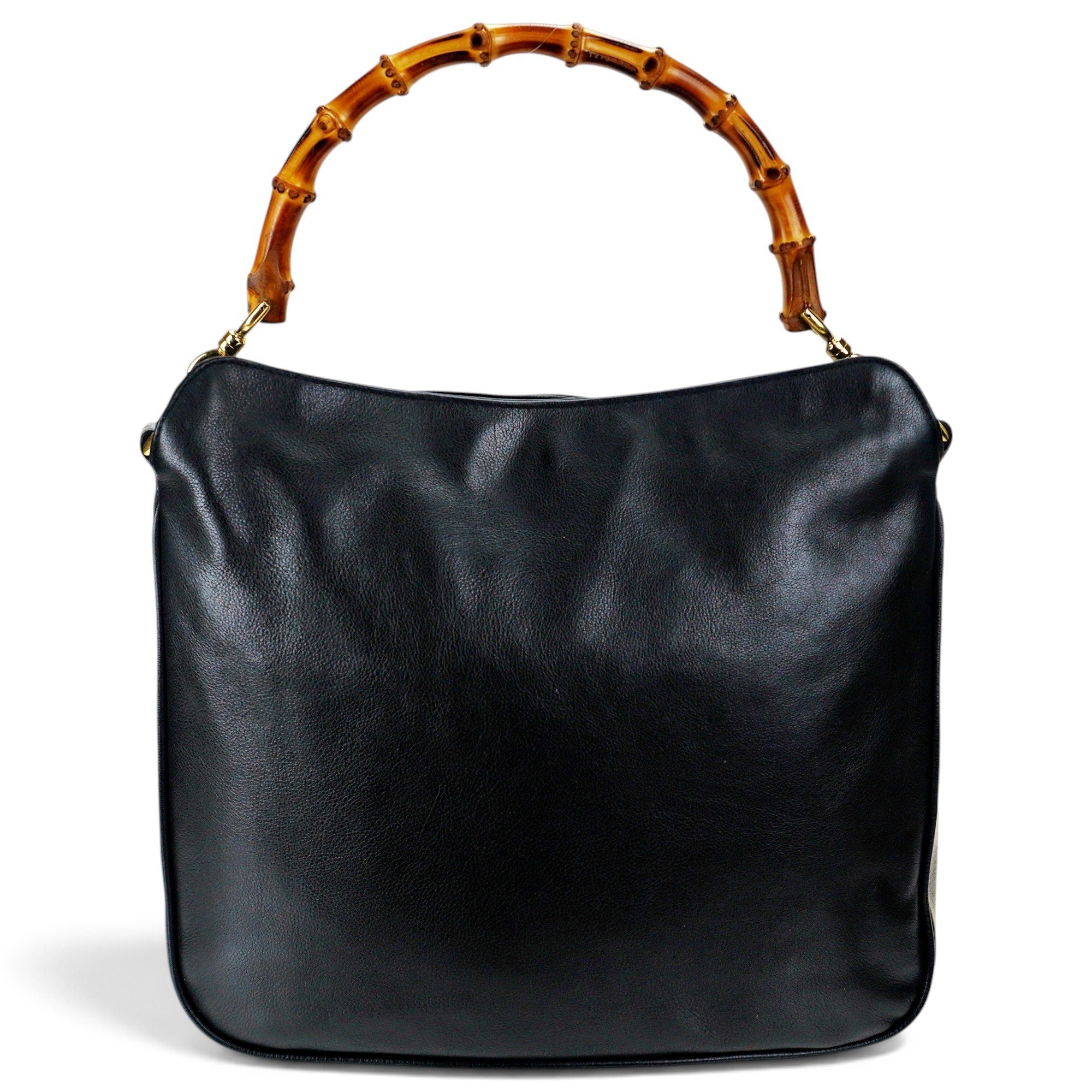 Bamboo Top Handle leather handbag