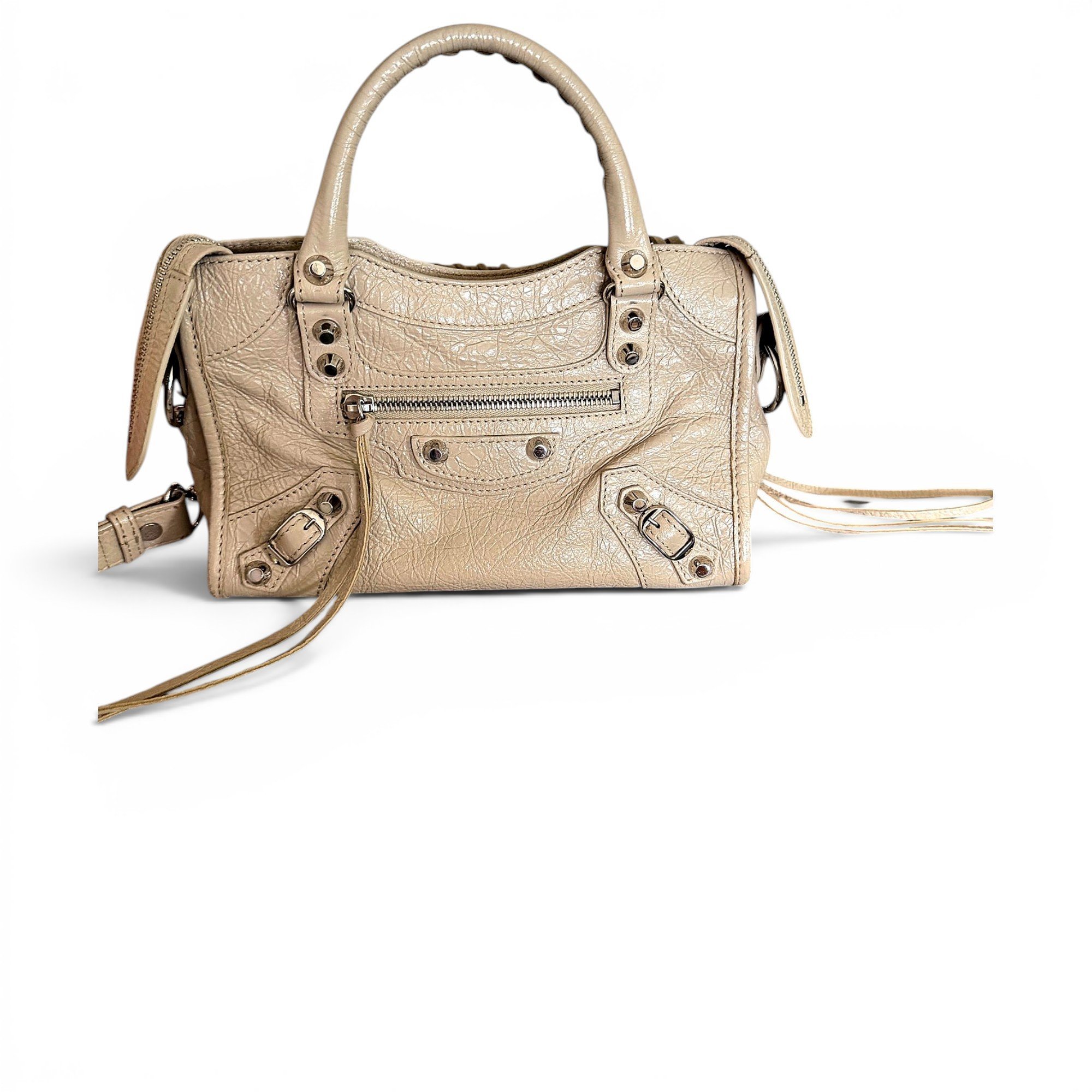 City leather handbag