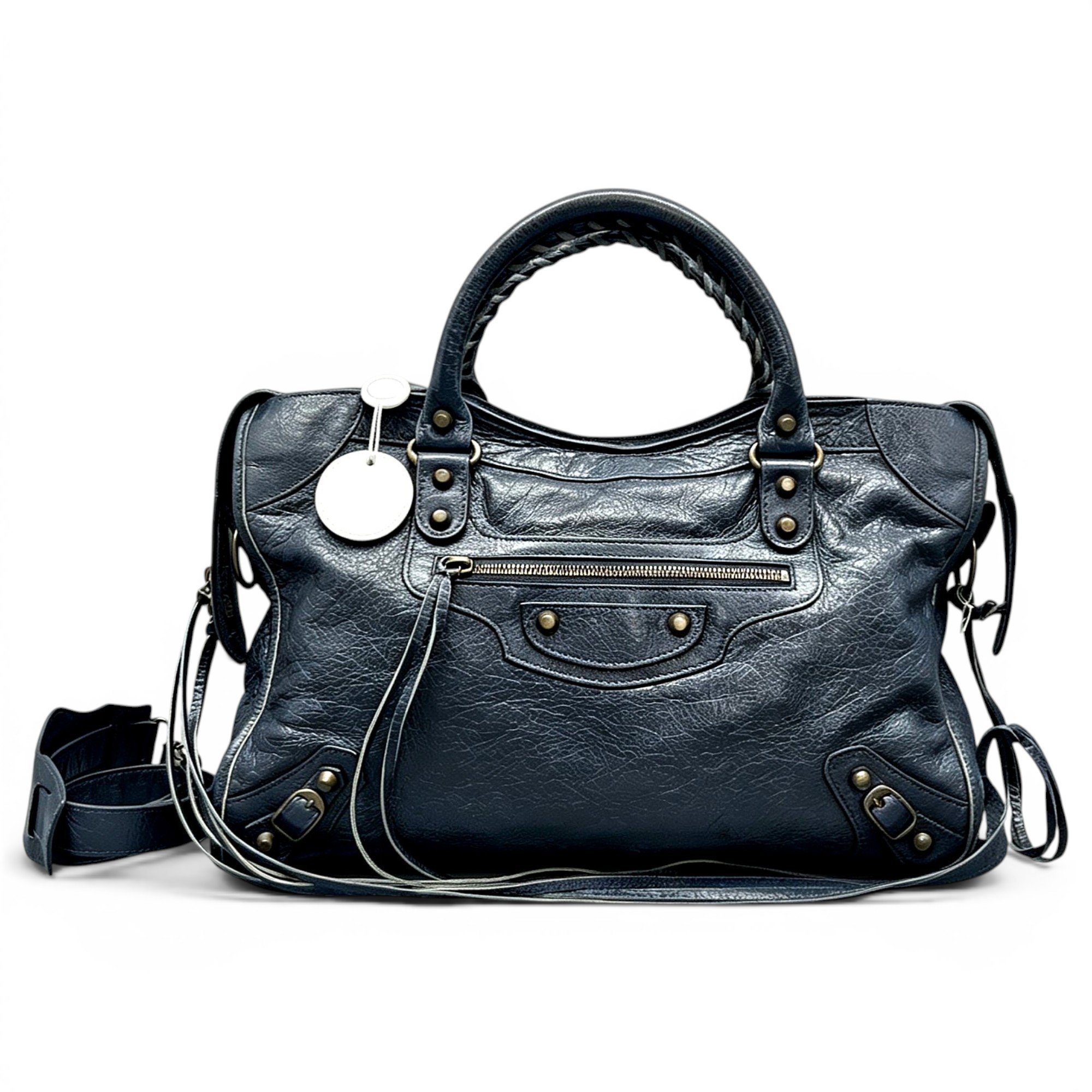 City leather handbag