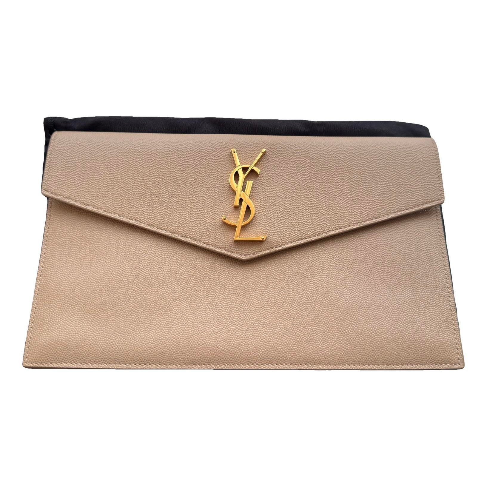 Leather clutch bag