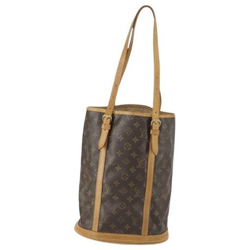 Bucket leather handbag