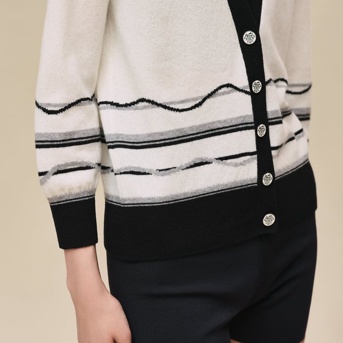 Blanc Nacre Long-sleeve Cardigan