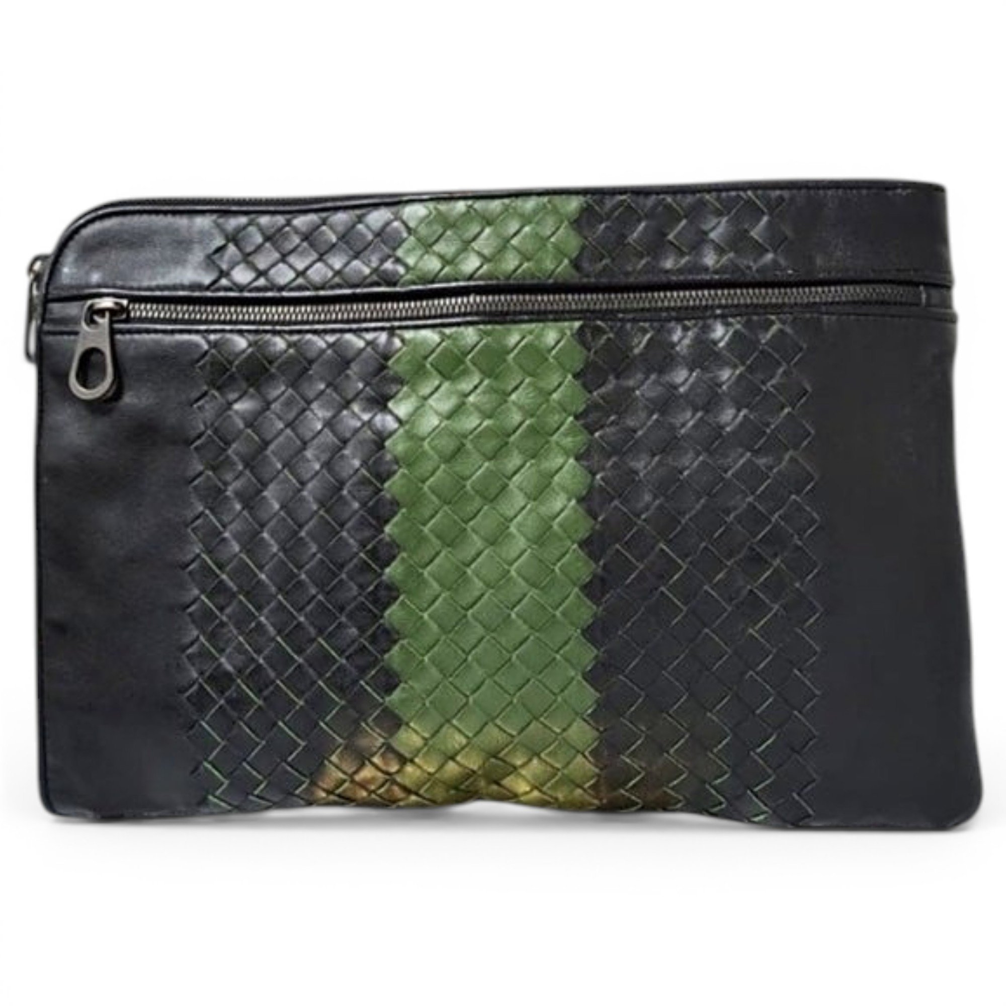 Leather clutch bag