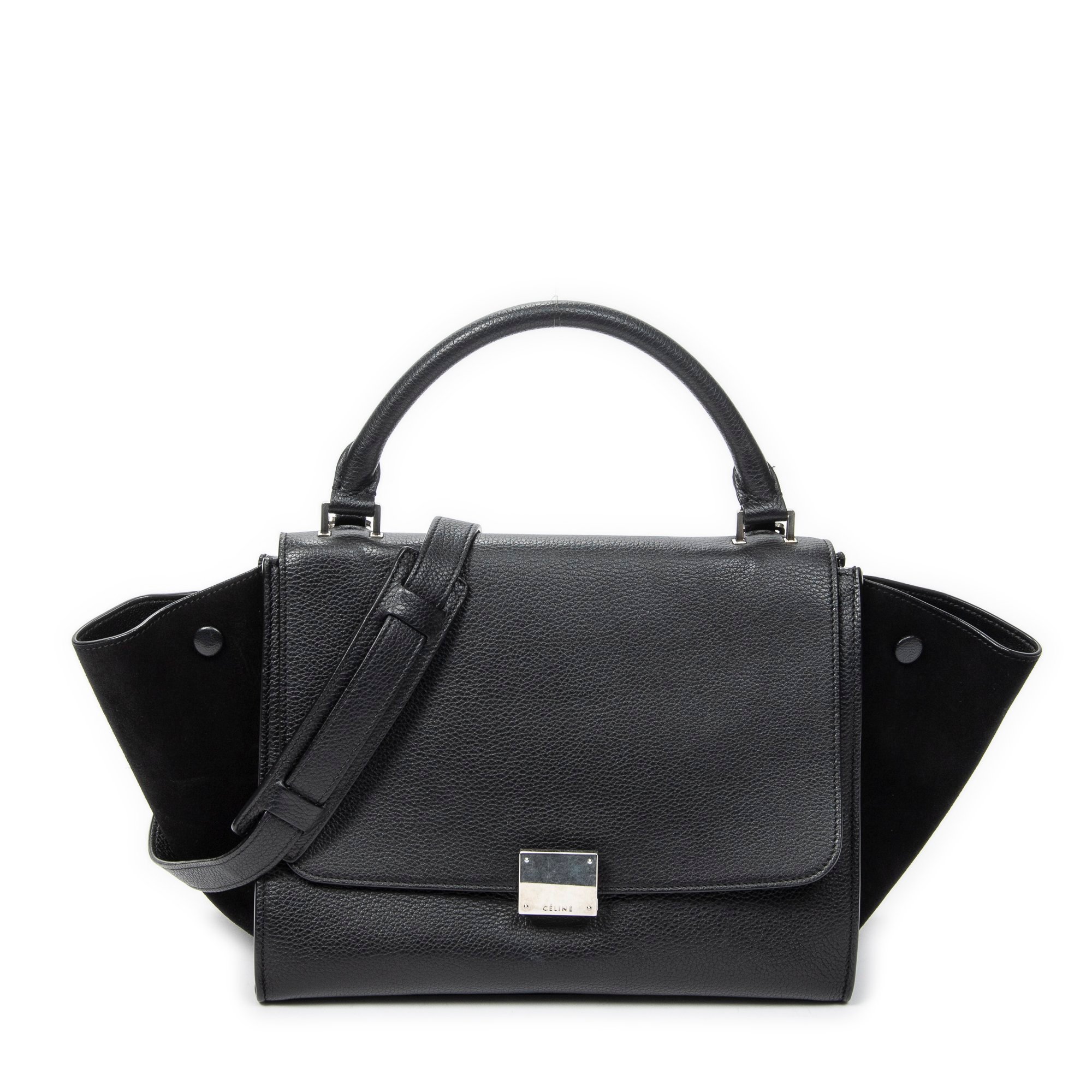 Trapèze leather handbag