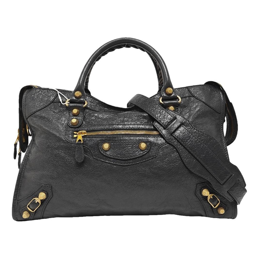 City leather handbag