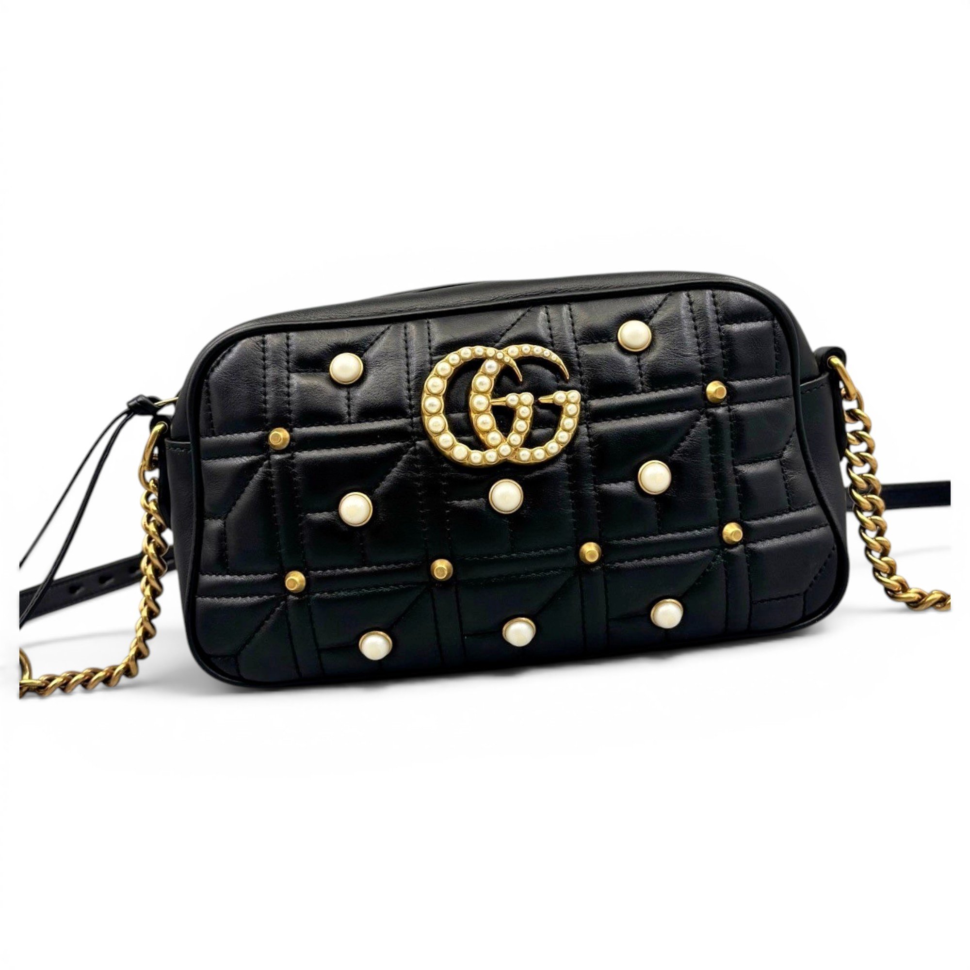 Pearly GG Marmont leather handbag