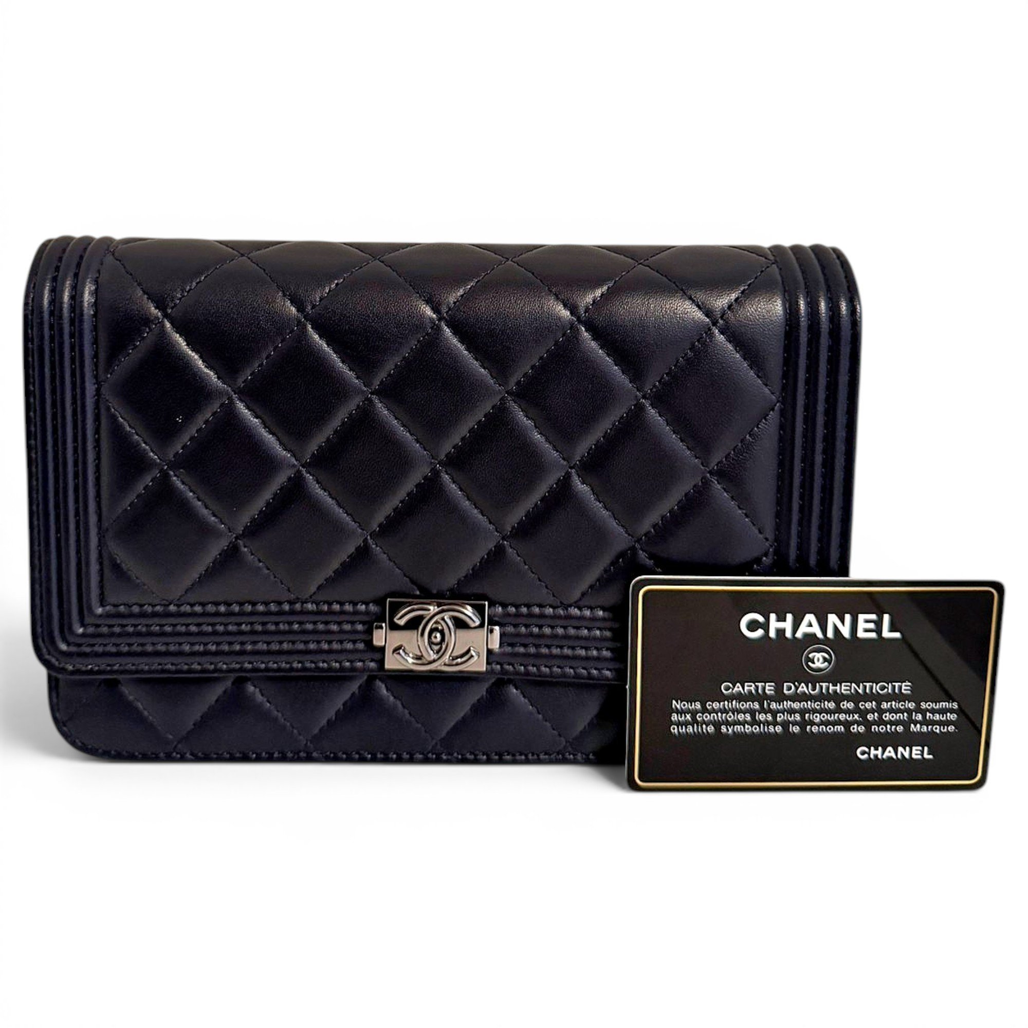 Wallet On Chain Boy Half Flap leather crossbody bag