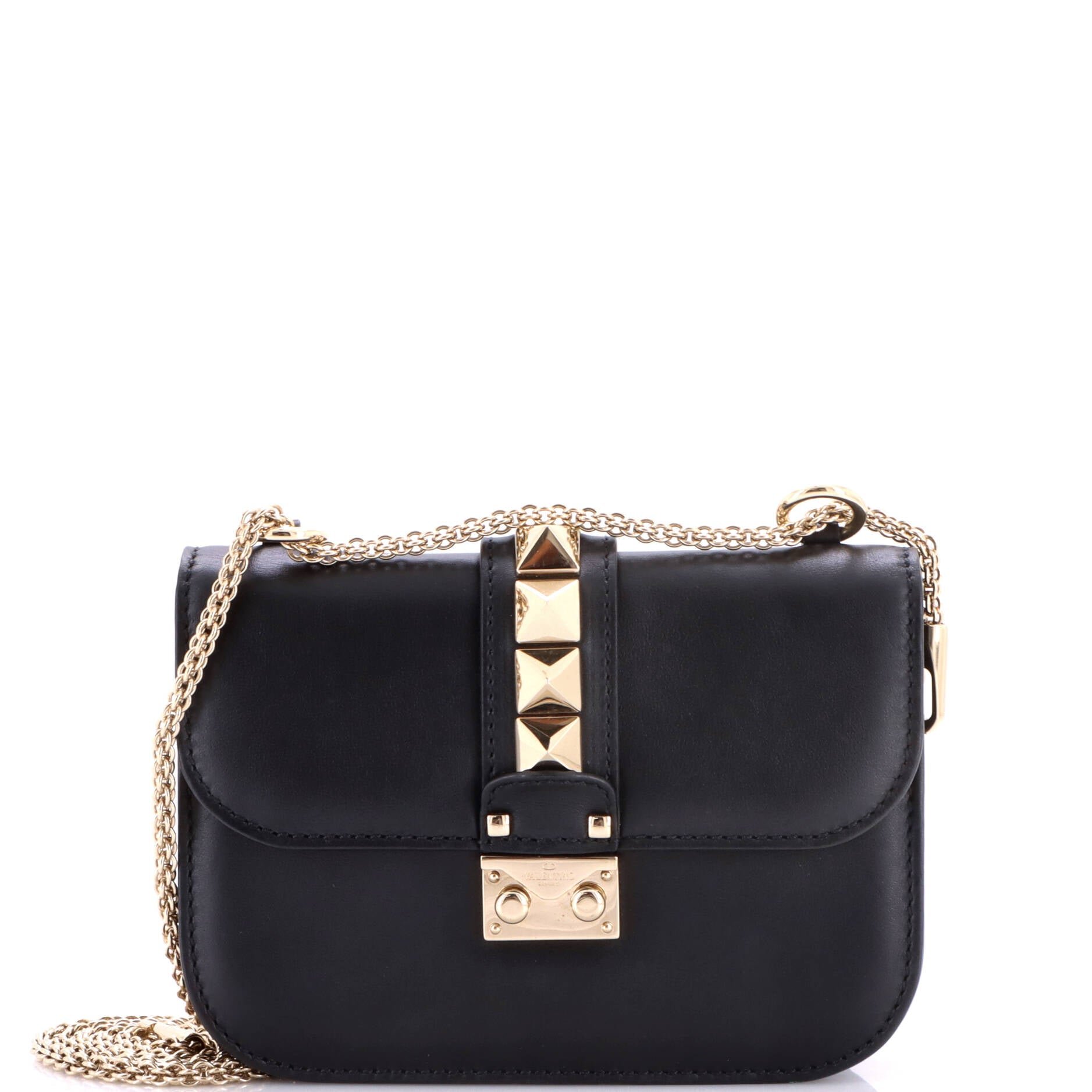 Glam Lock Shoulder Bag Leather Small