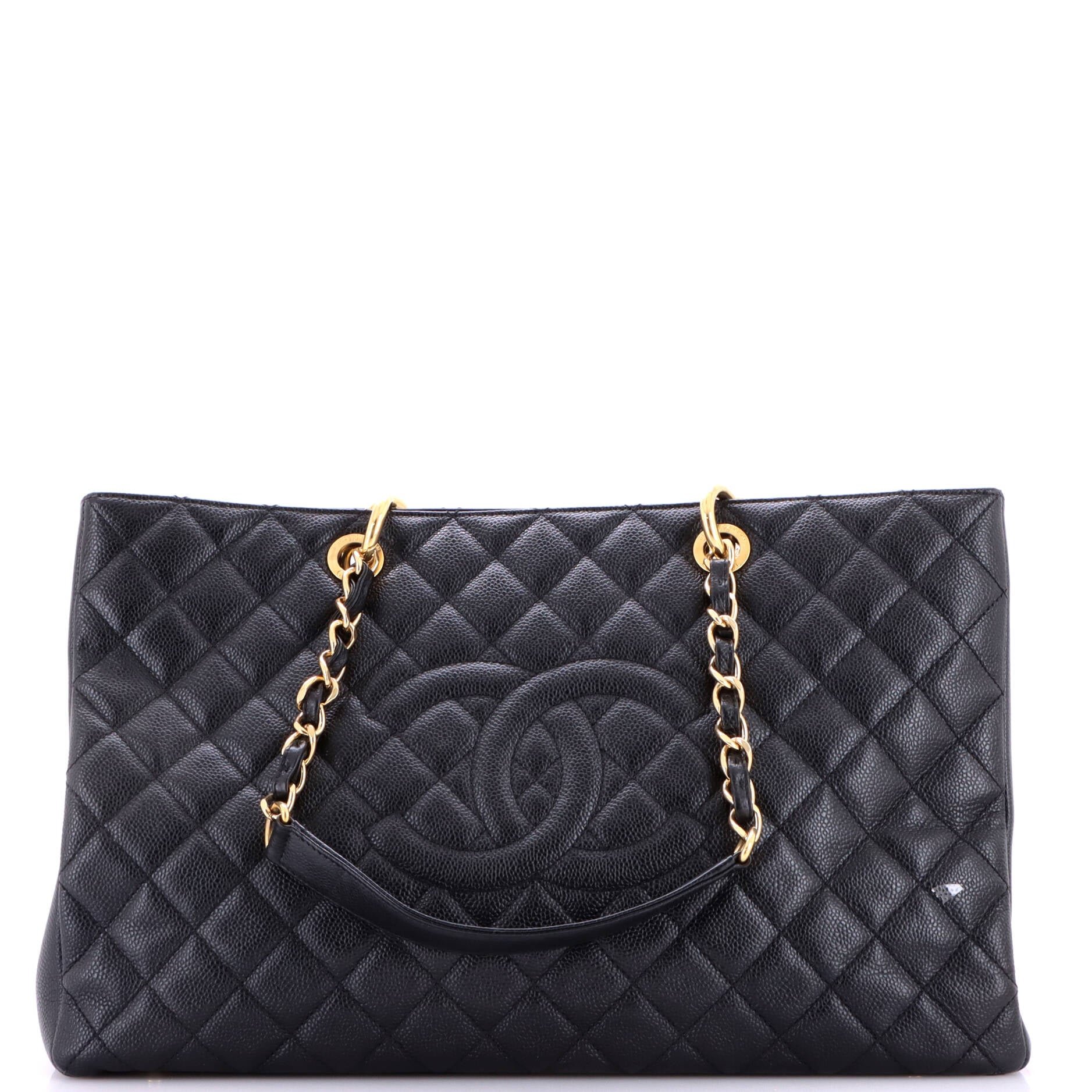 Grand Shopping Tote Quilted Caviar XL