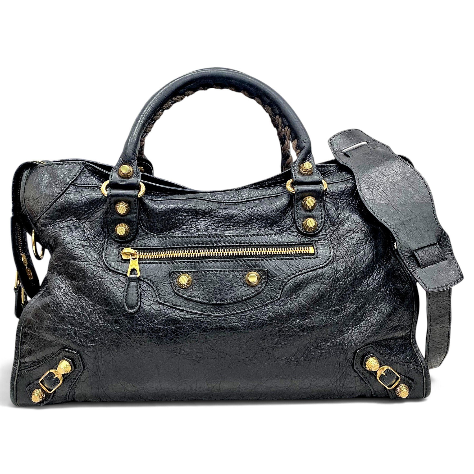 City leather handbag