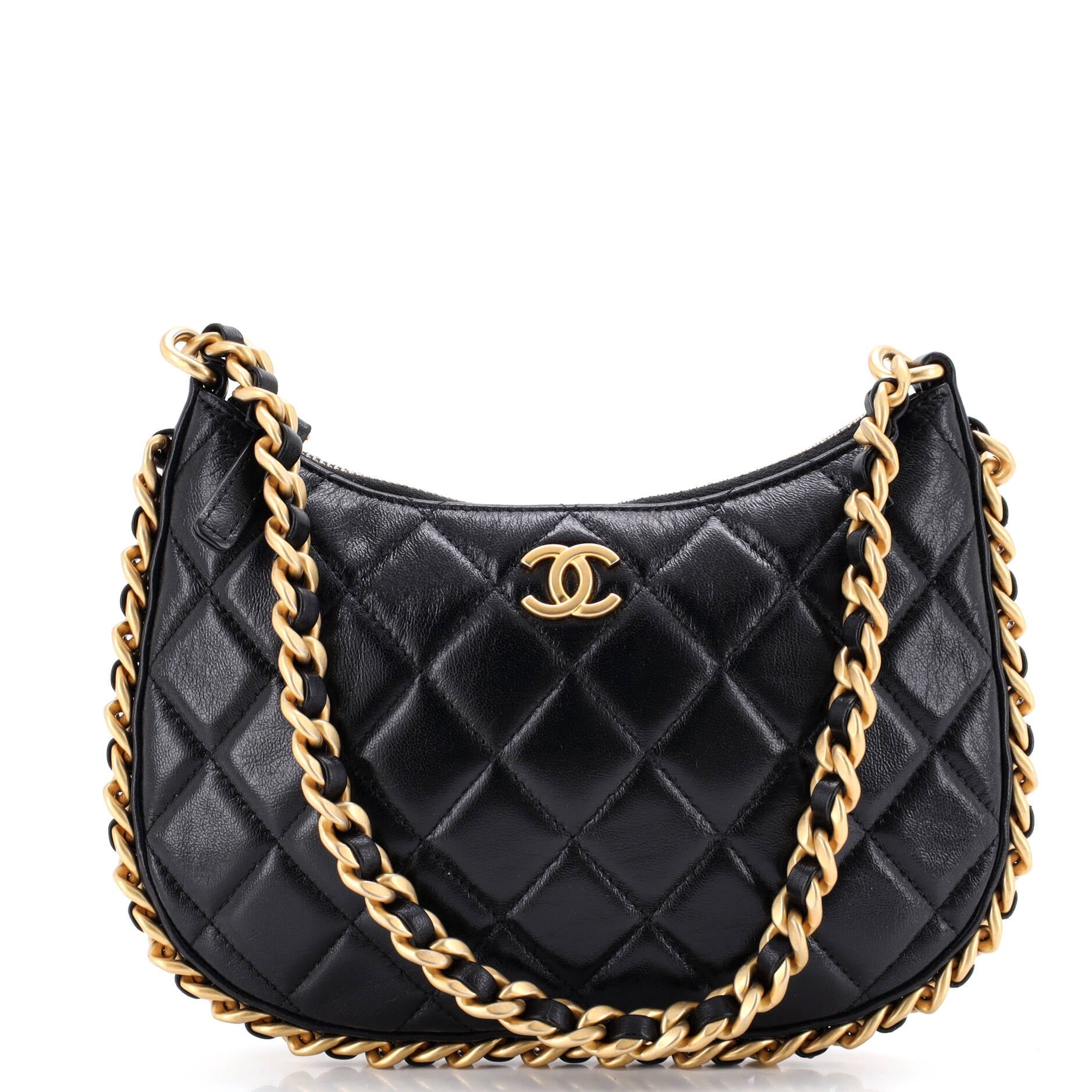 CC Chain Around Hobo Quilted Lambskin