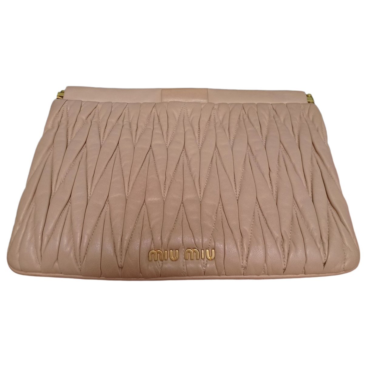 Matelassé leather clutch bag