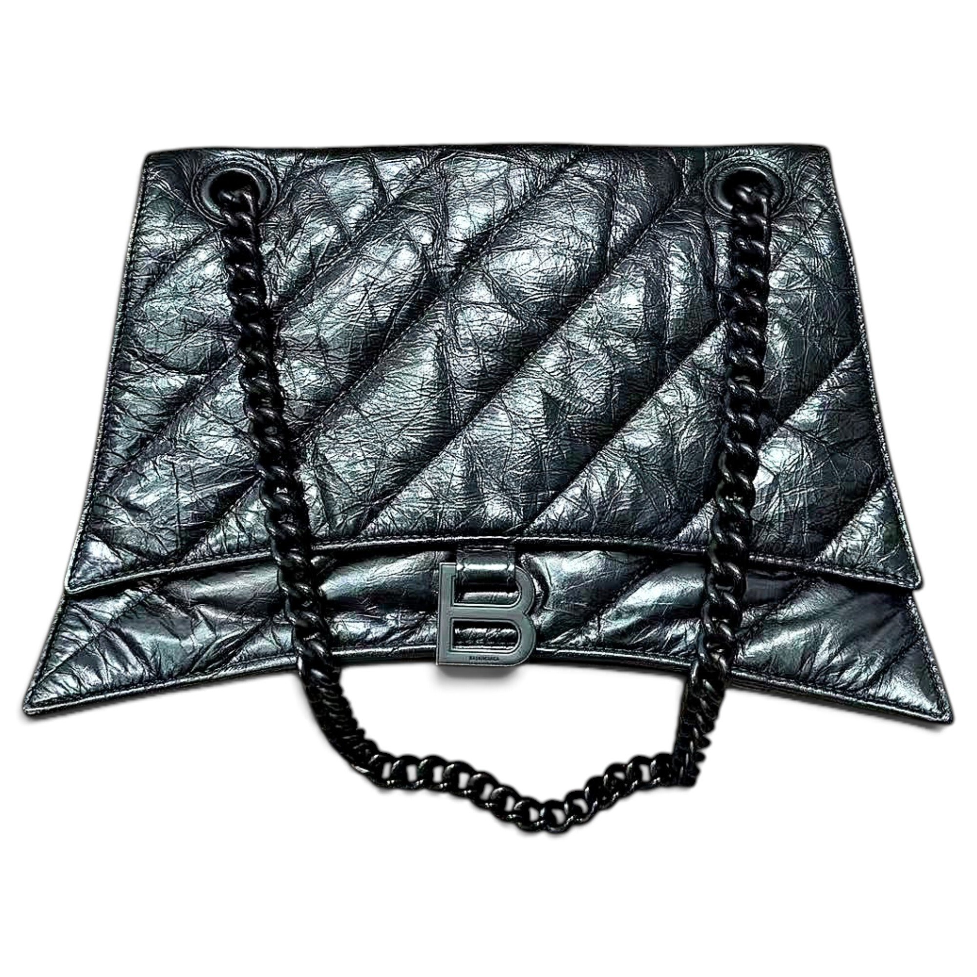 Crush leather handbag